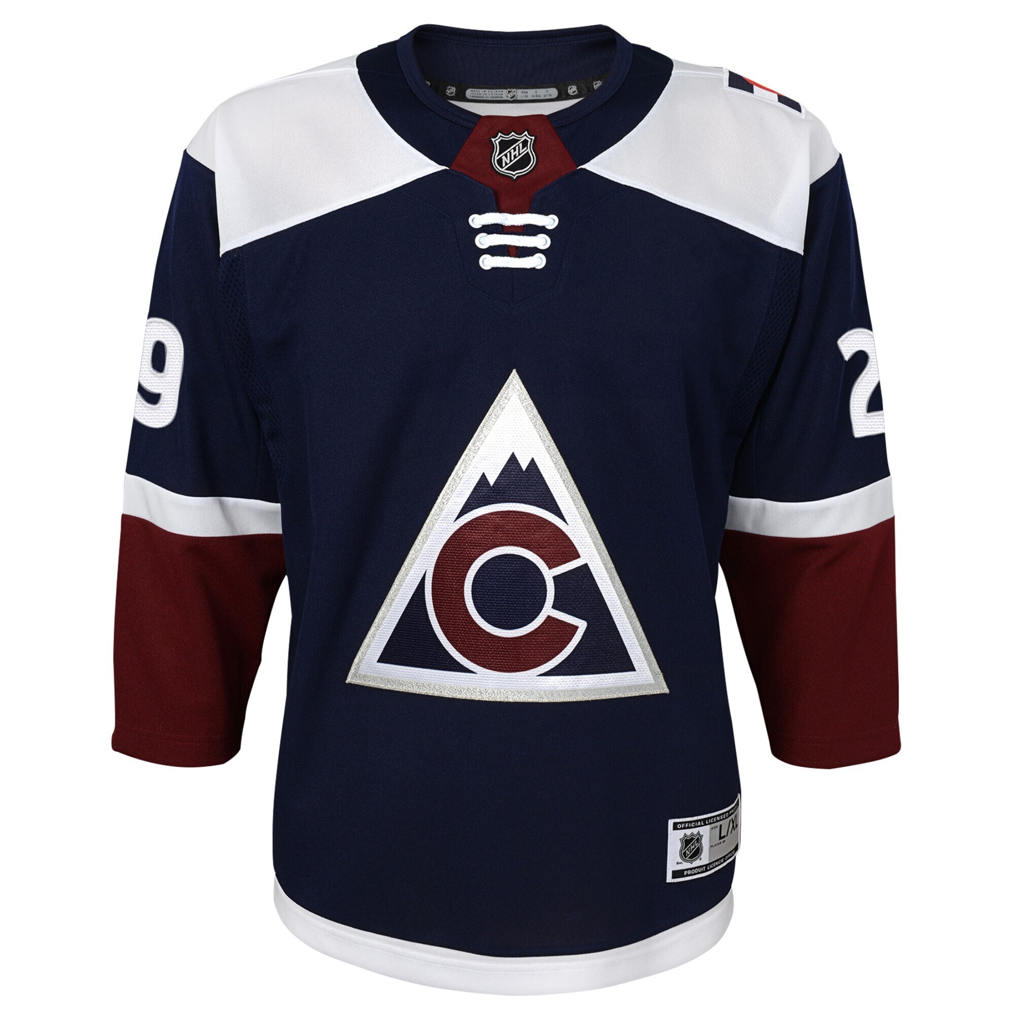 Nathan MacKinnon Colorado Avalanche Youth Alternate Premier Player Jersey - Navy - vstockx