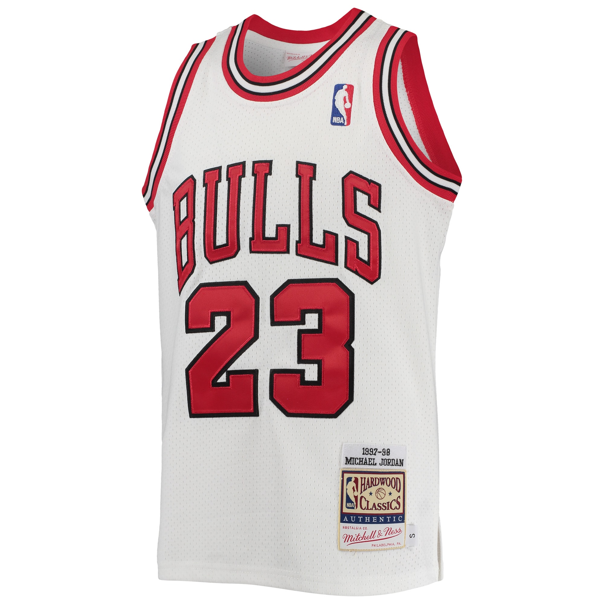 Michael Jordans Chicago Bulls Mitchell & Ness Youth 1997-98 Hardwood Classics Authentic Jersey - White - vstockx