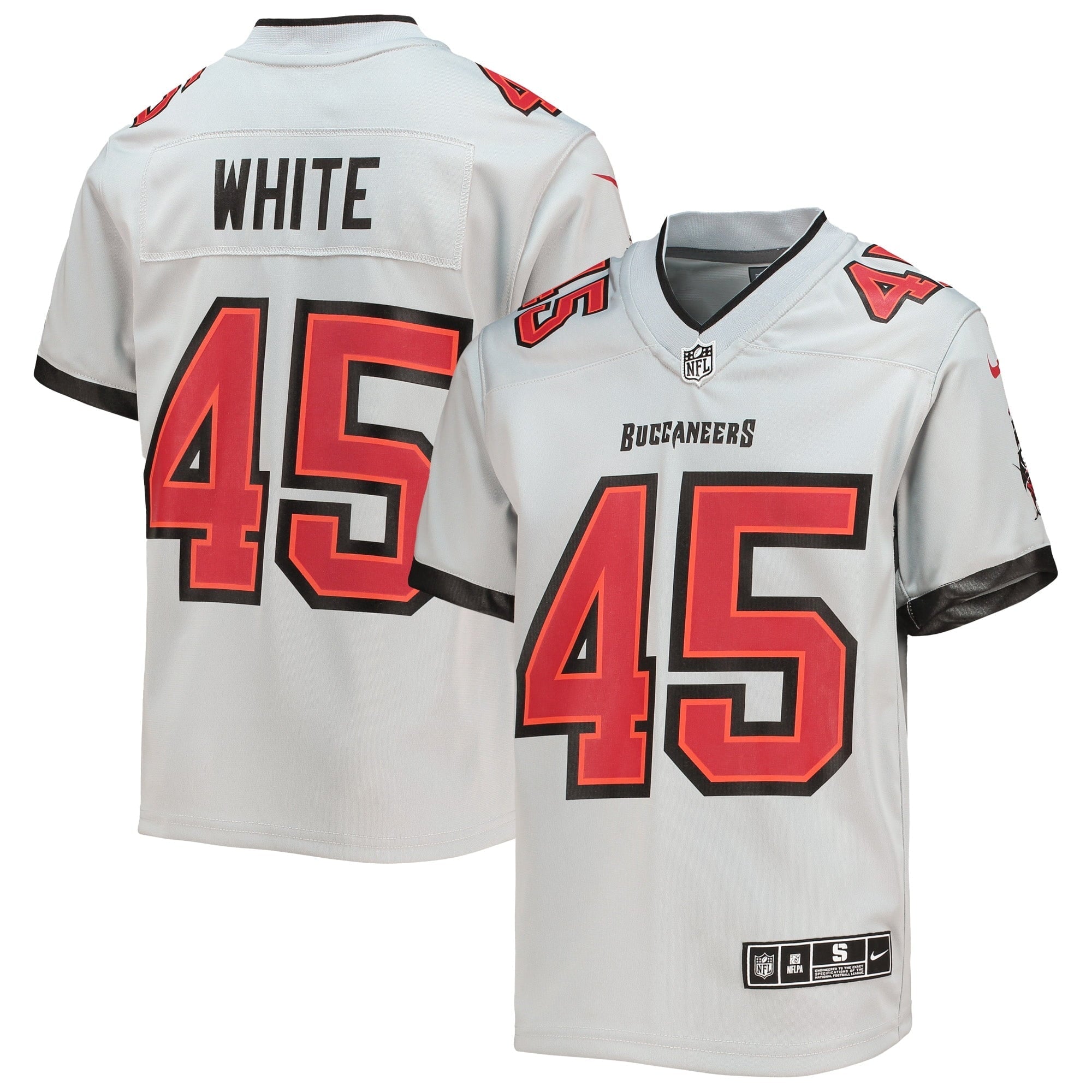 Youth Nike Devin White Gray Tampa Bay Buccaneers Inverted Team Game Jersey - vstockx