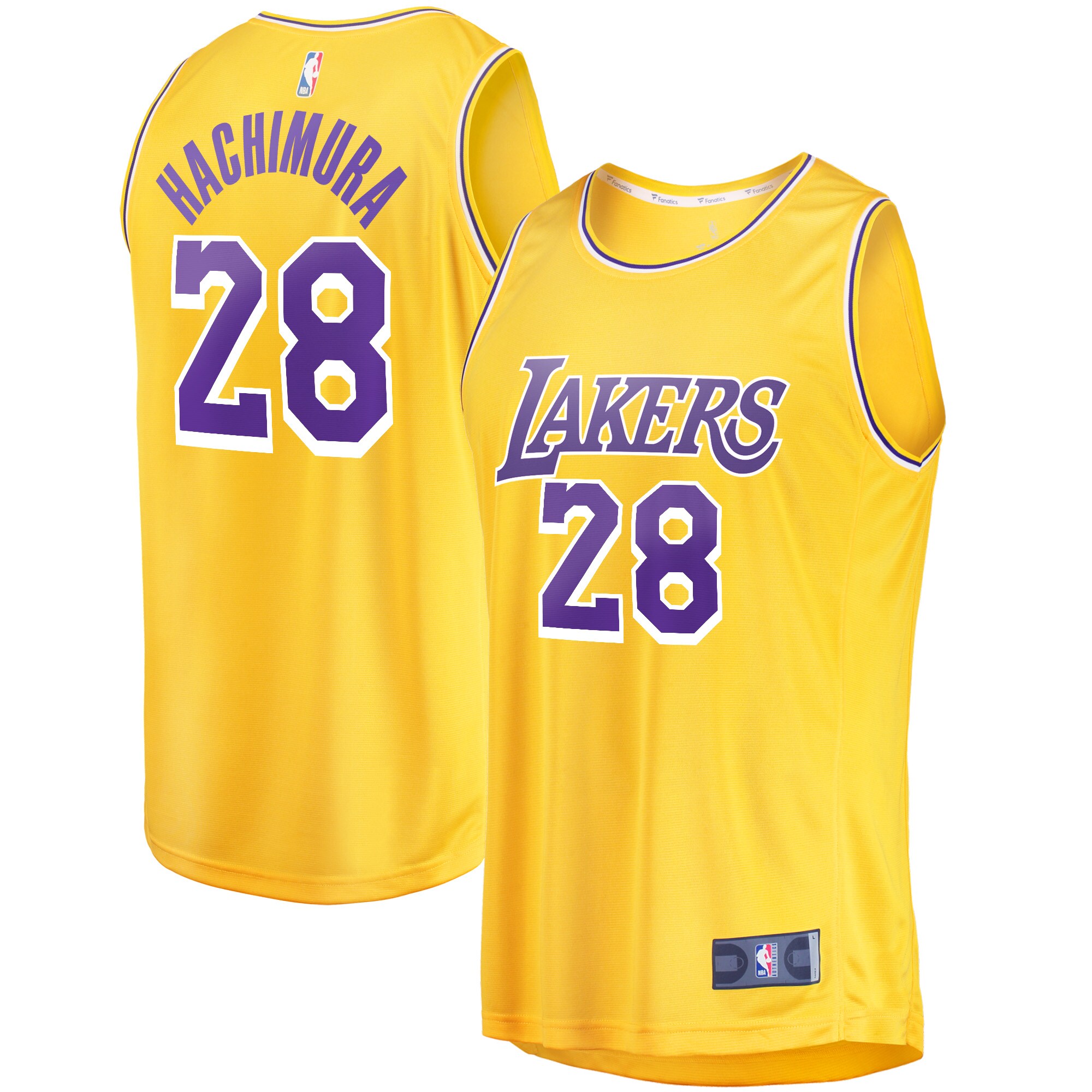 Rui Hachimura Los Angeles Lakers Fanatics Branded Fast Break Player Jersey - Icon Edition - Gold - vstockx