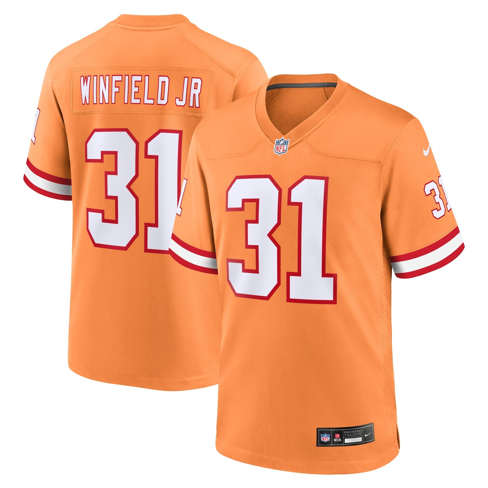 Men's Nike Antoine Winfield Jr. Orange Tampa Bay Buccaneers Throwback Game Jersey - vstockx