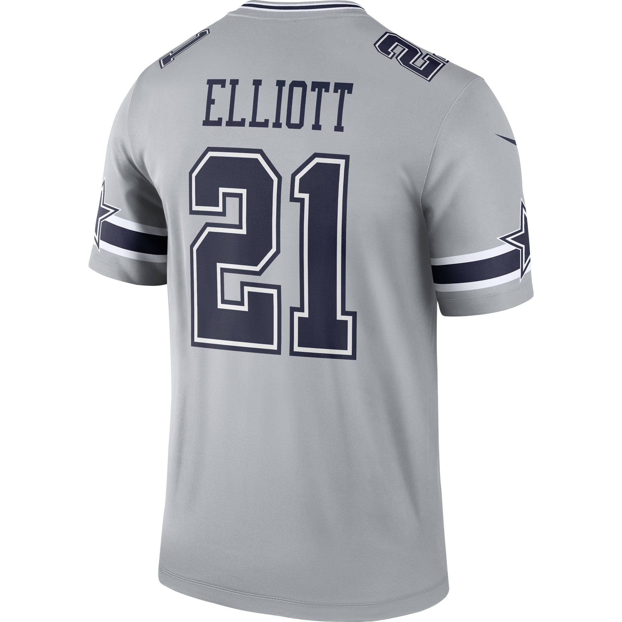 Men's Nike Ezekiel Elliott Silver Dallas Cowboys Inverted Legend Jersey - vstockx
