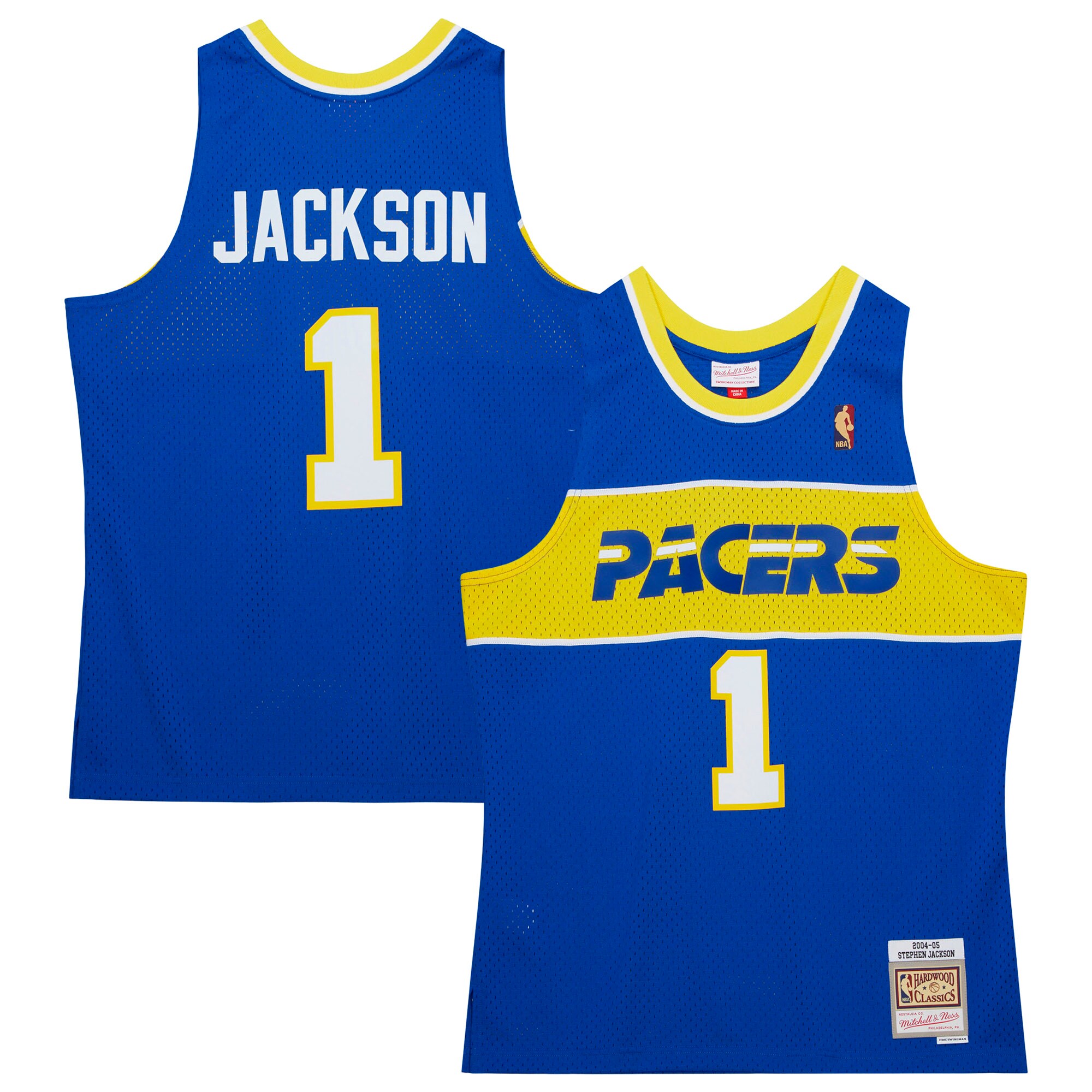 Stephen Jackson Indiana Pacers Mitchell & Ness Hardwood Classics Swingman Jersey - Royal - vstockx