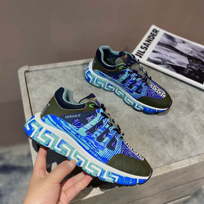 Versace Trigreca Black Royal Blue Purple - vstockx