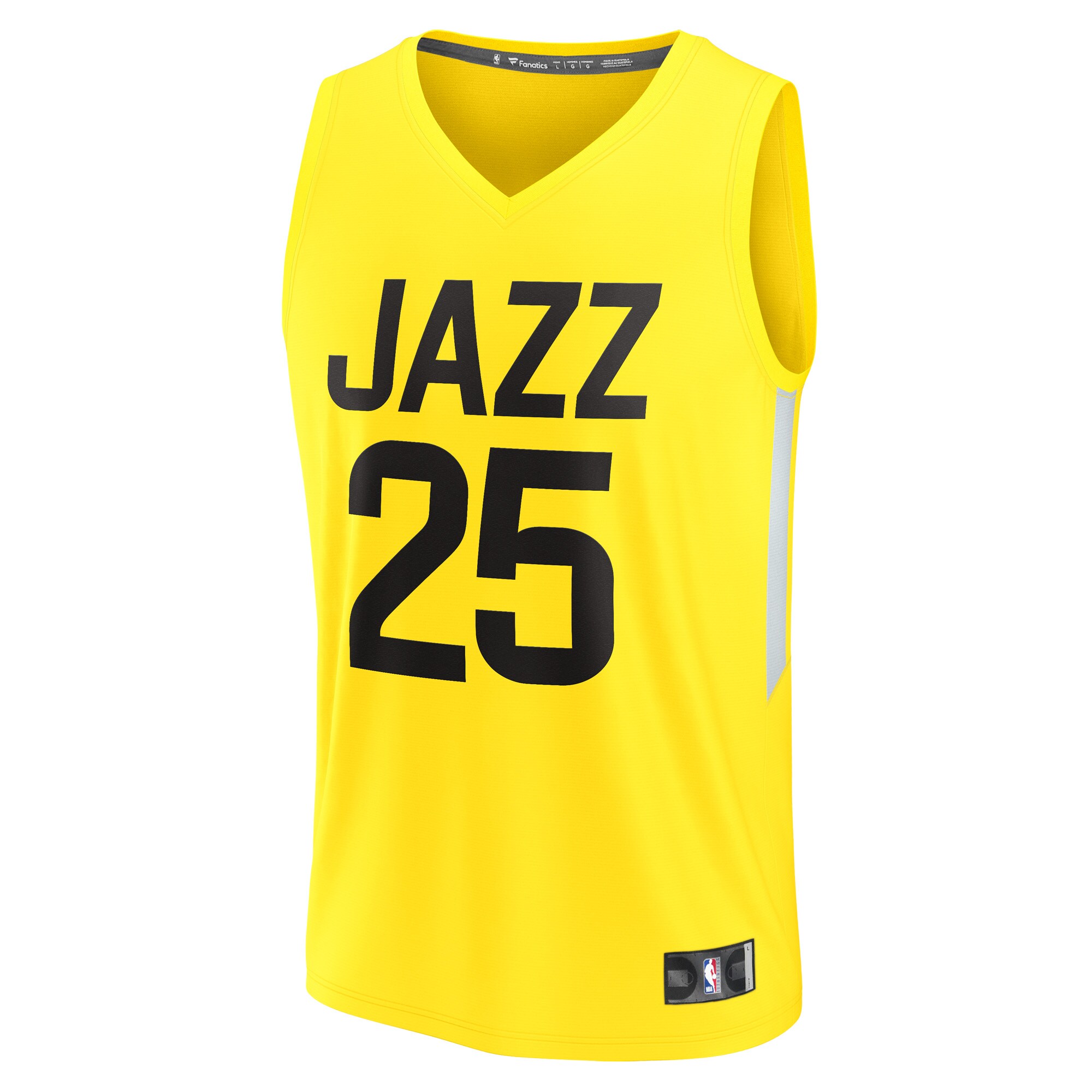Micah Potter Utah Jazz Fanatics Branded Fast Break Player Jersey - Icon Edition - Yellow - vstockx