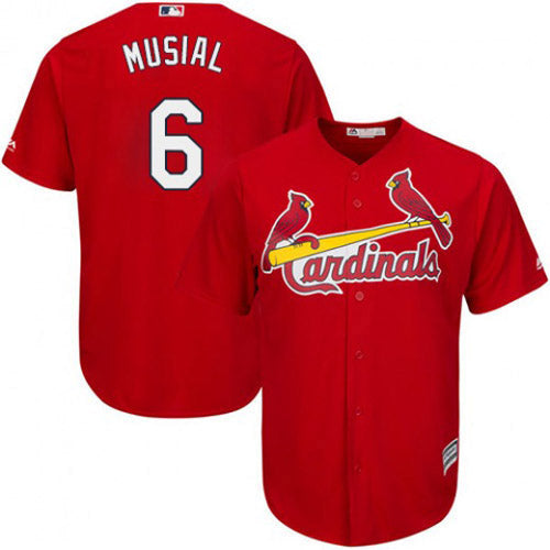 Youth St. Louis Cardinals Stan Musial Replica Alternate Jersey - Red - vstockx