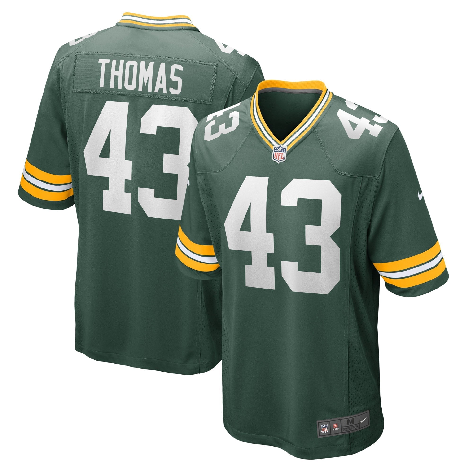 Men's Nike Kiondre Thomas Green Green Bay Packers Game Player Jersey - vstockx
