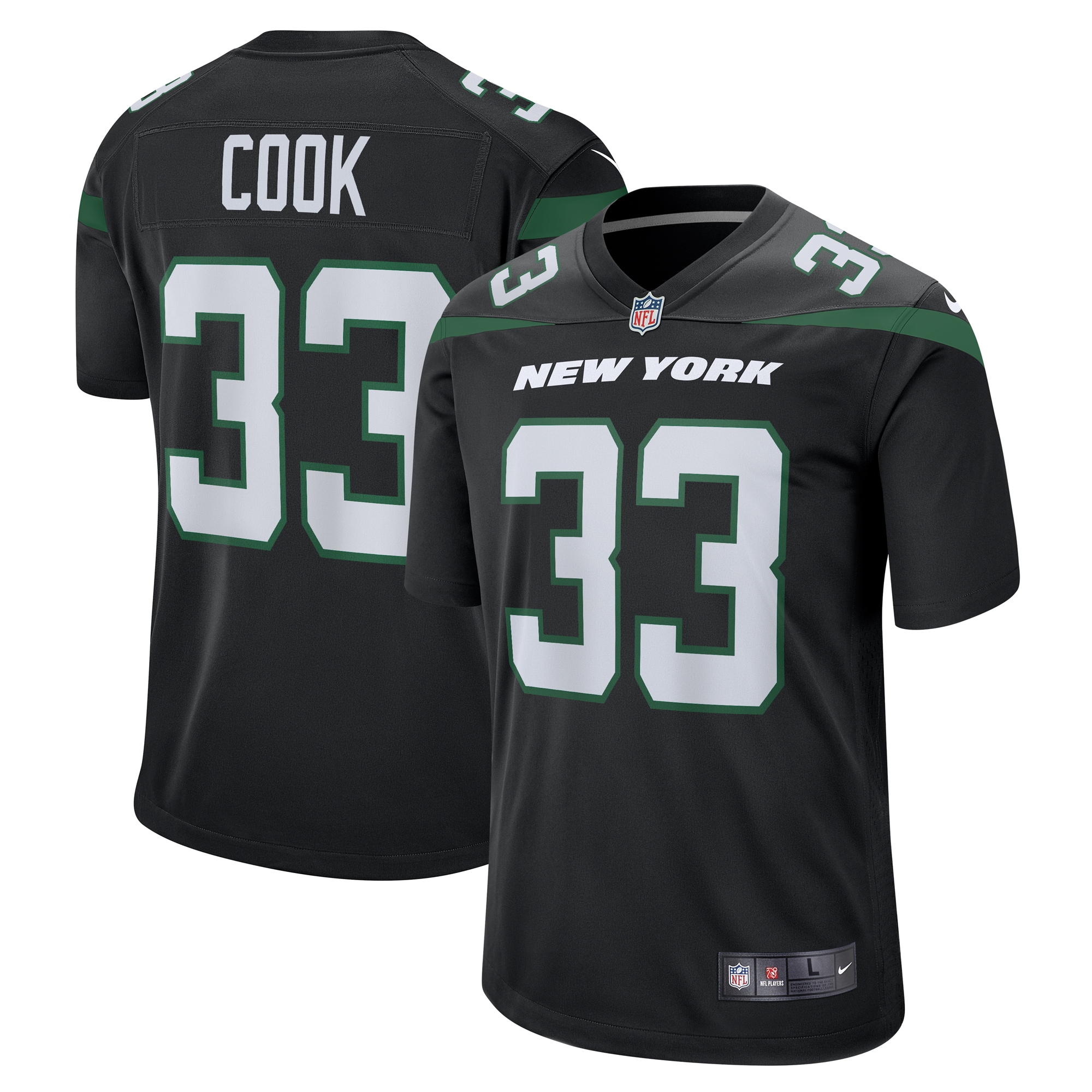 Dalvin Cook New York Jets Nike Alternate Game Player Jersey - Stealth Black - vstockx