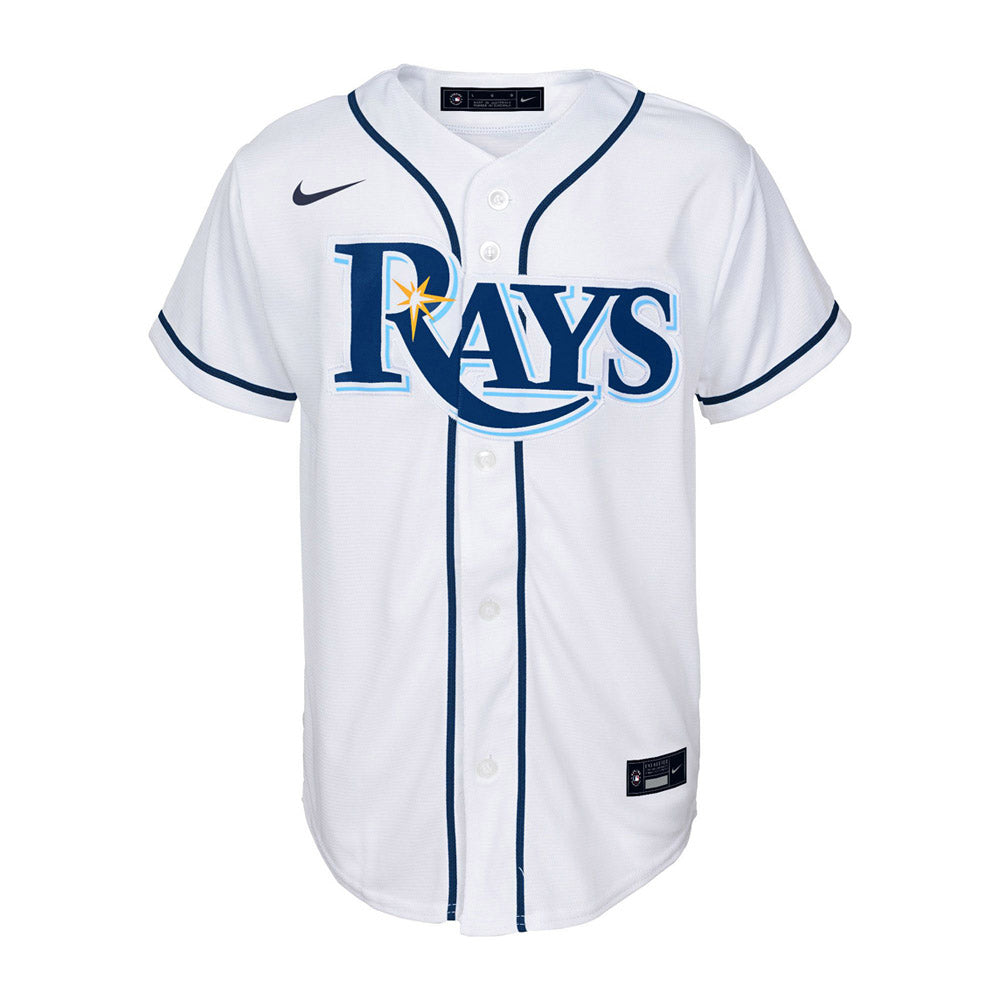 Youth Tampa Bay Rays Wander Franco Cool Base Replica Home Jersey - White - vstockx
