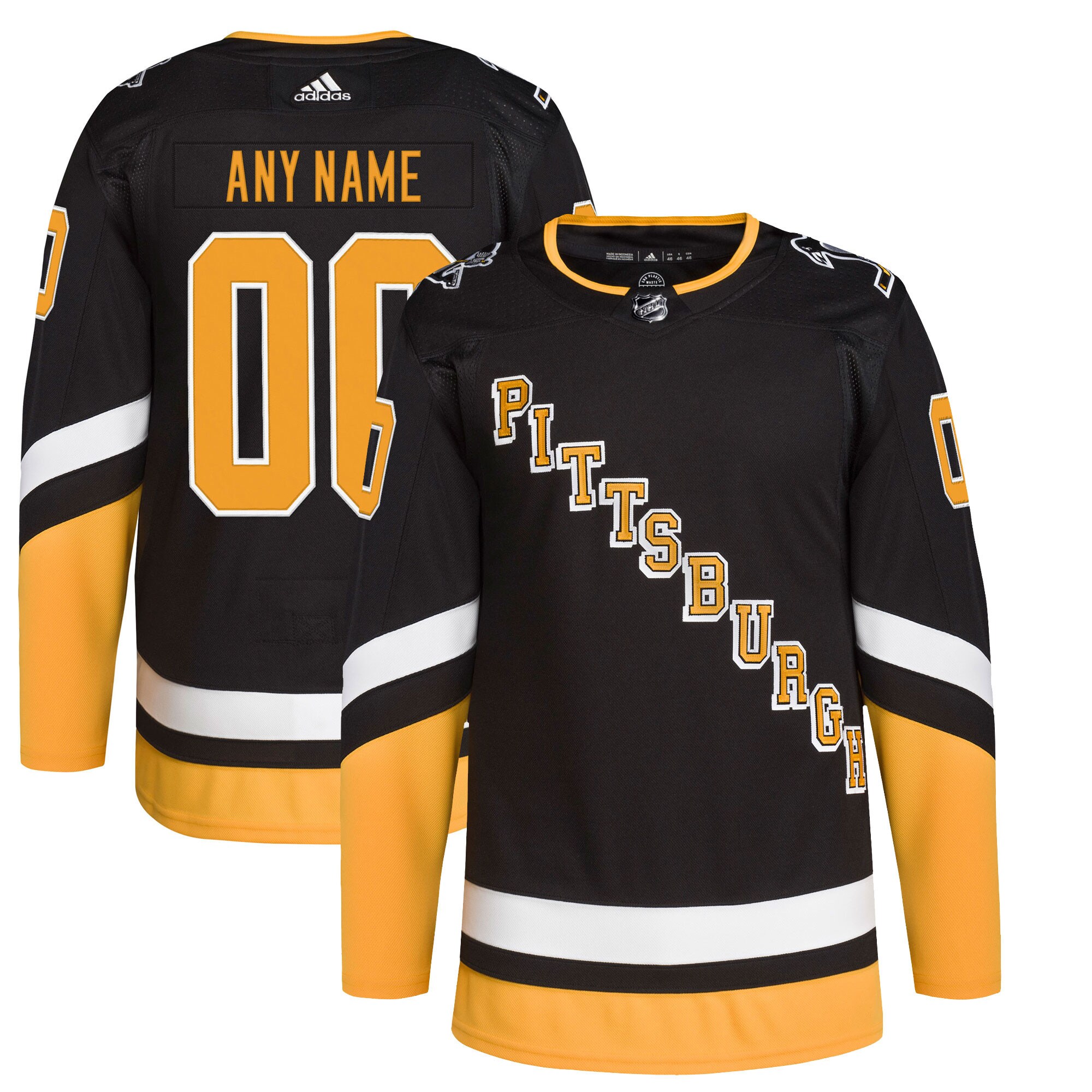 Pittsburgh Penguins adidas 2021/22 Alternate Primegreen Authentic Pro Custom Jersey - Black - vstockx