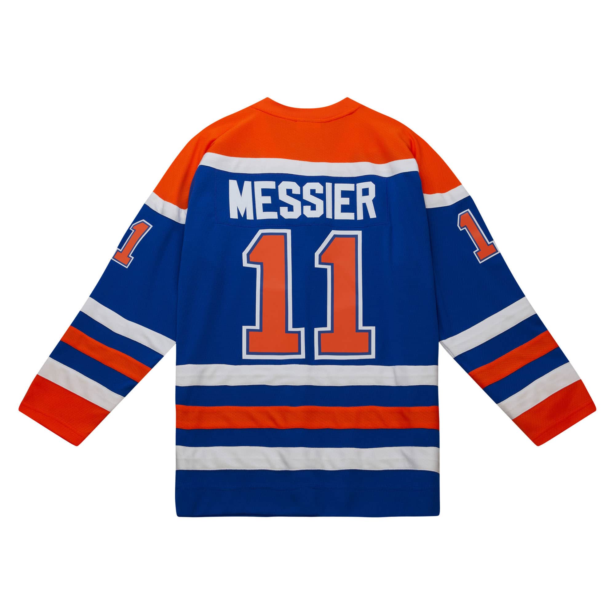 Blue Line Mark Messier Edmonton Oilers 1986 Jersey - vstockx