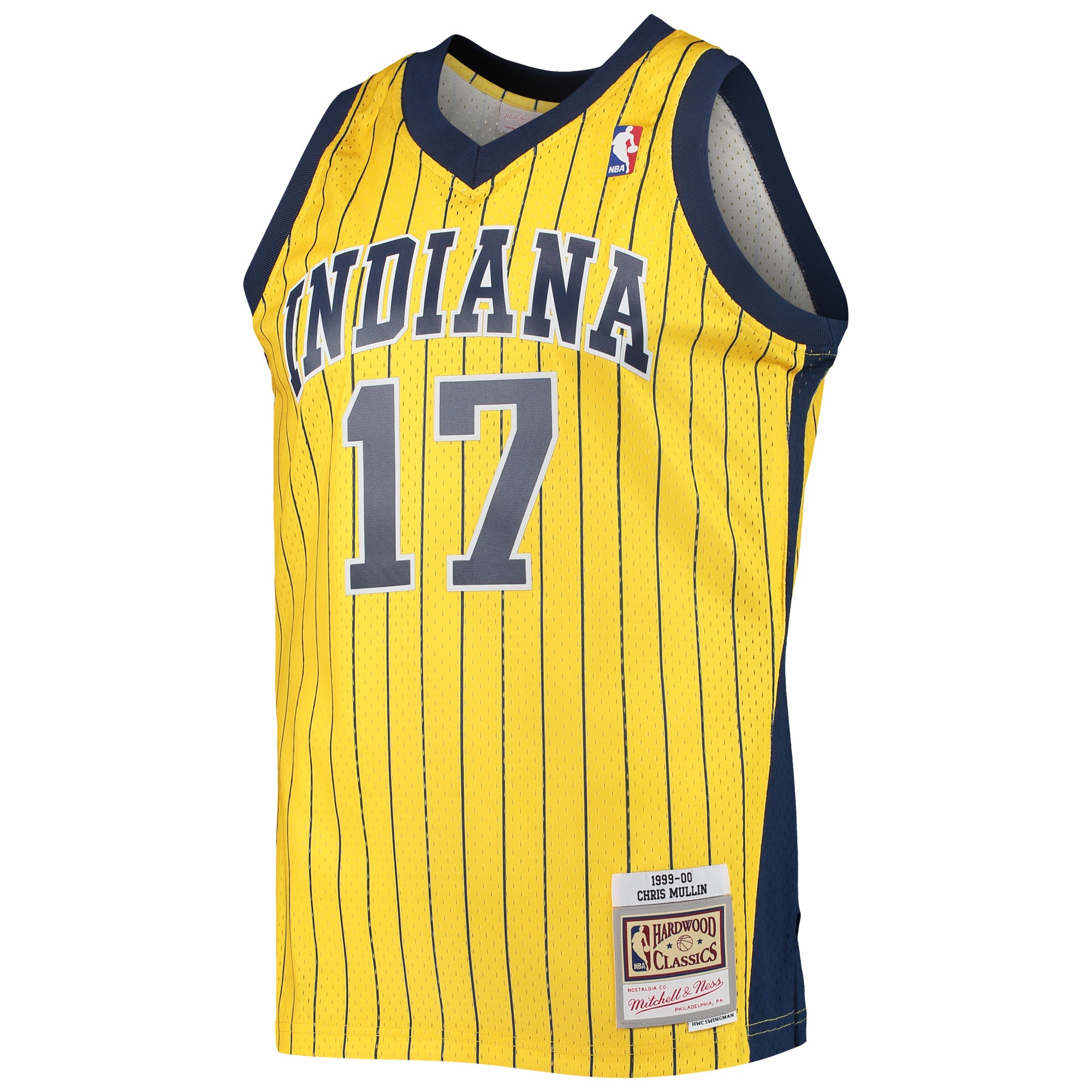 Chris Mullin Indiana Pacers Mitchell & Ness Hardwood Classics Swingman Jersey - Gold - vstockx