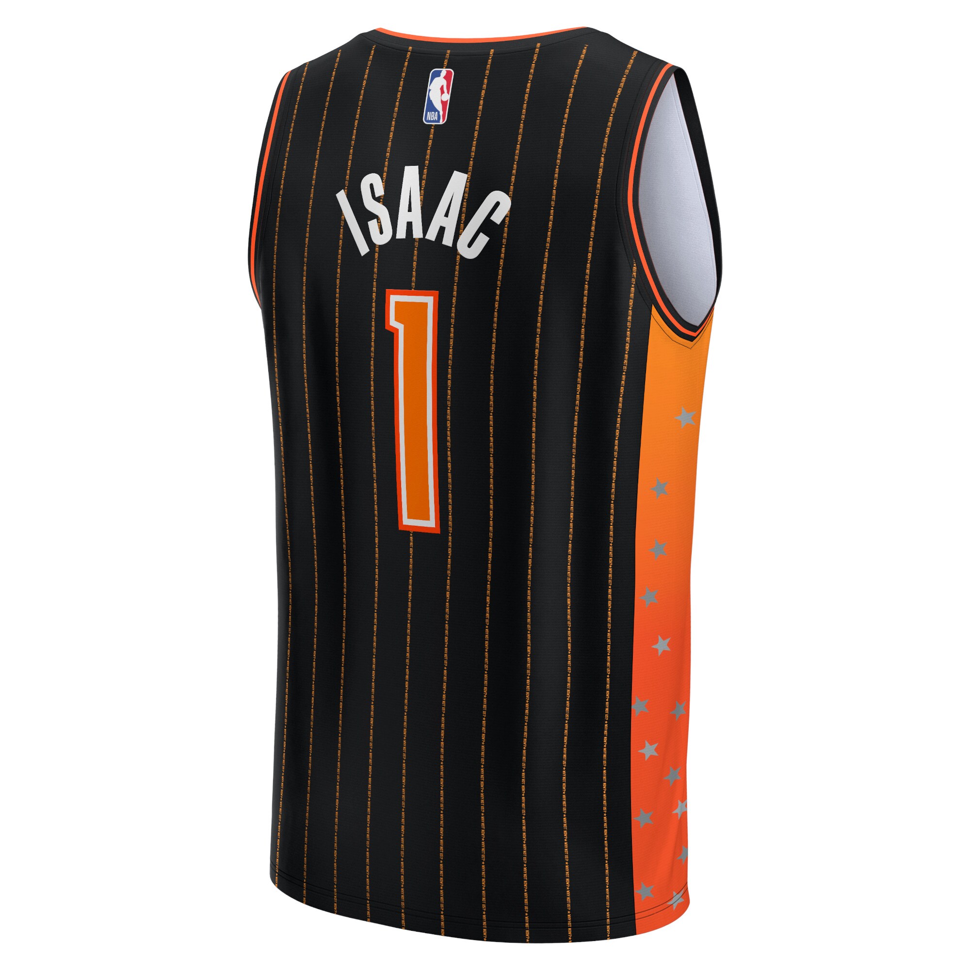 Jonathan Isaac Orlando Magic Fanatics Branded 2021/22 Fast Break Replica Jersey - City Edition - Anthracite - vstockx
