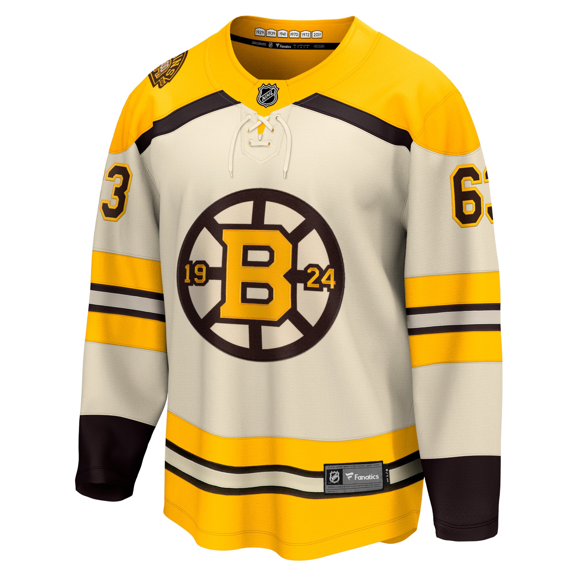 Brad Marchand Boston Bruins Fanatics Branded 100th Anniversary Premier Breakaway Player Jersey - Cream - vstockx