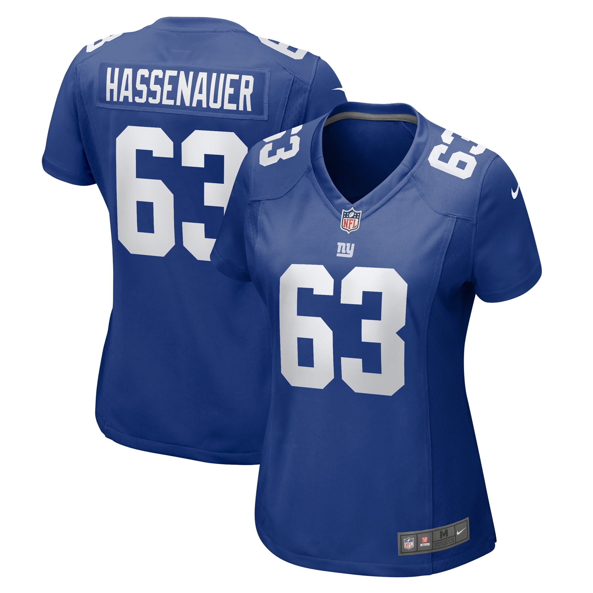 Women's Nike JC Hassenauer Royal New York Giants Team Game Jersey - vstockx