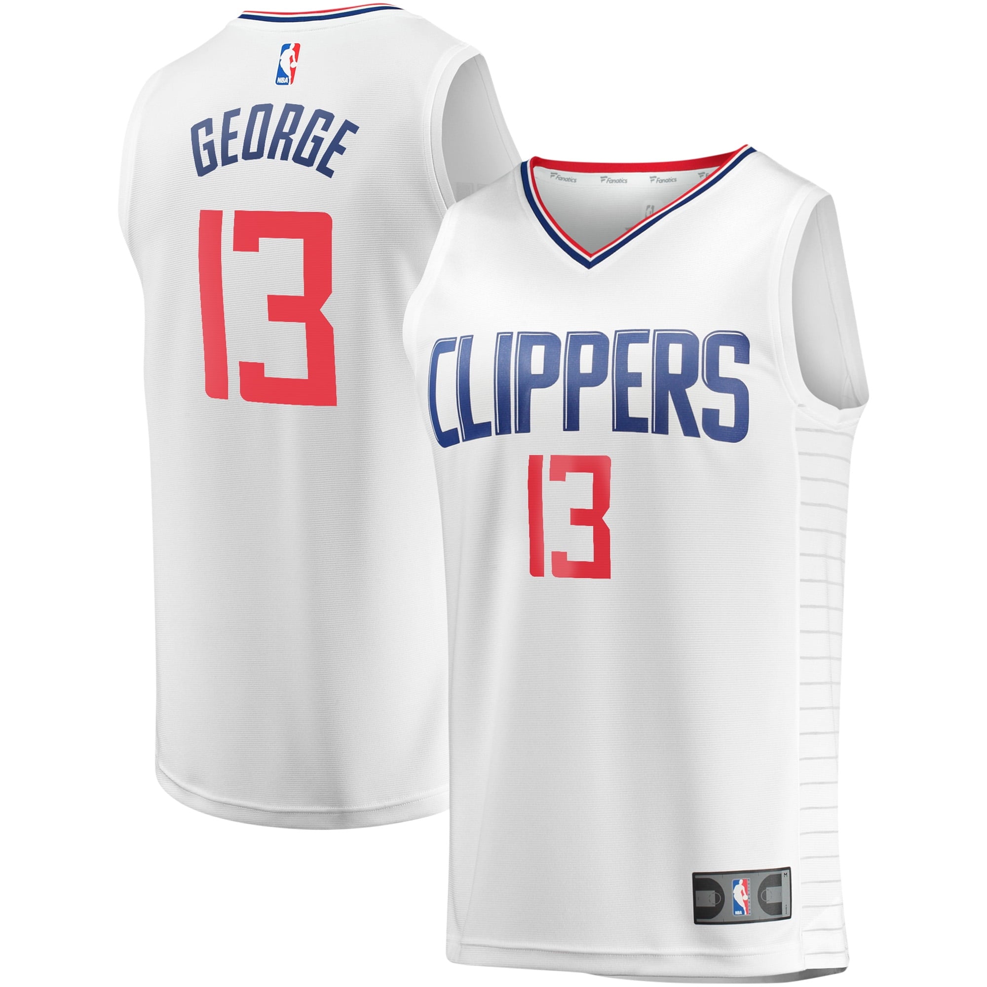 Youth Fanatics Branded Paul George White LA Clippers Fast Break Player Jersey - Association Edition - vstockx