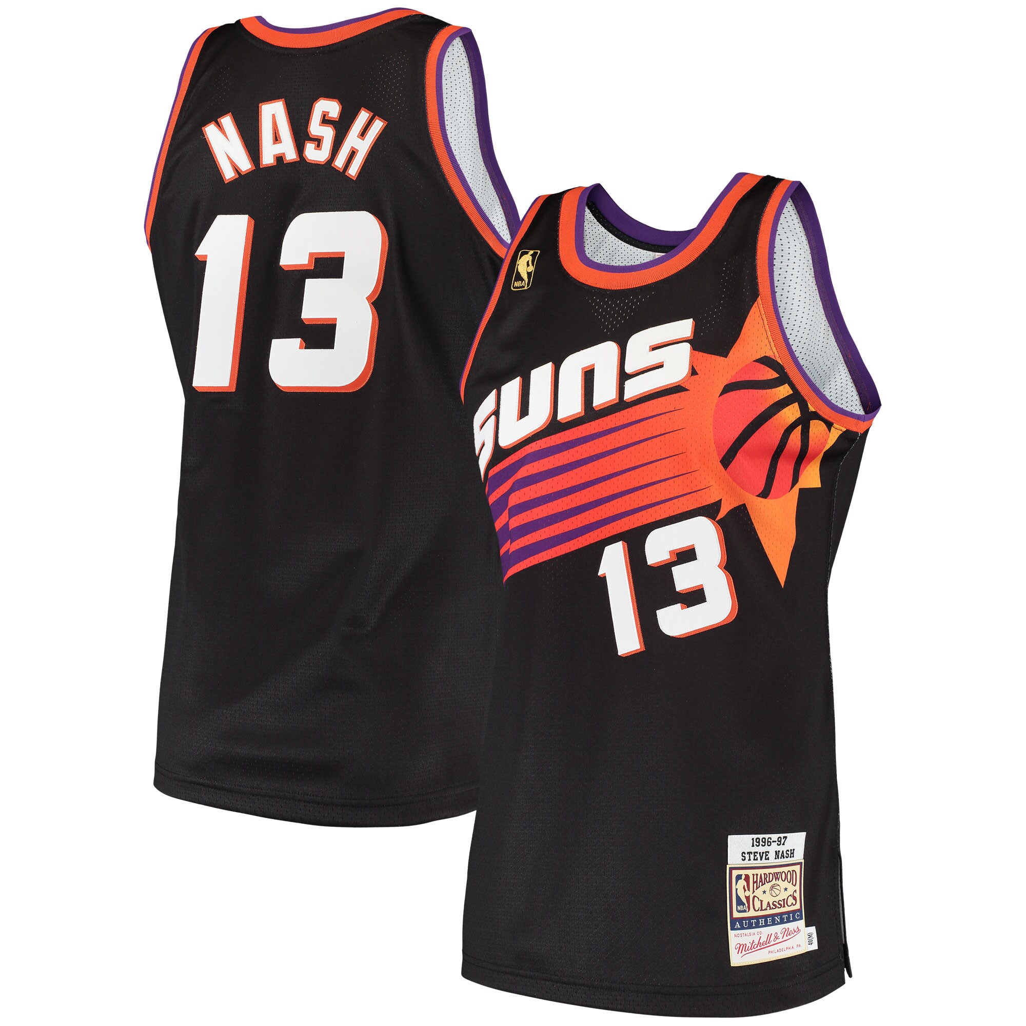 Steve Nash Phoenix Suns Mitchell & Ness 1996 Hardwood Classics Authentic Jersey - Black - vstockx