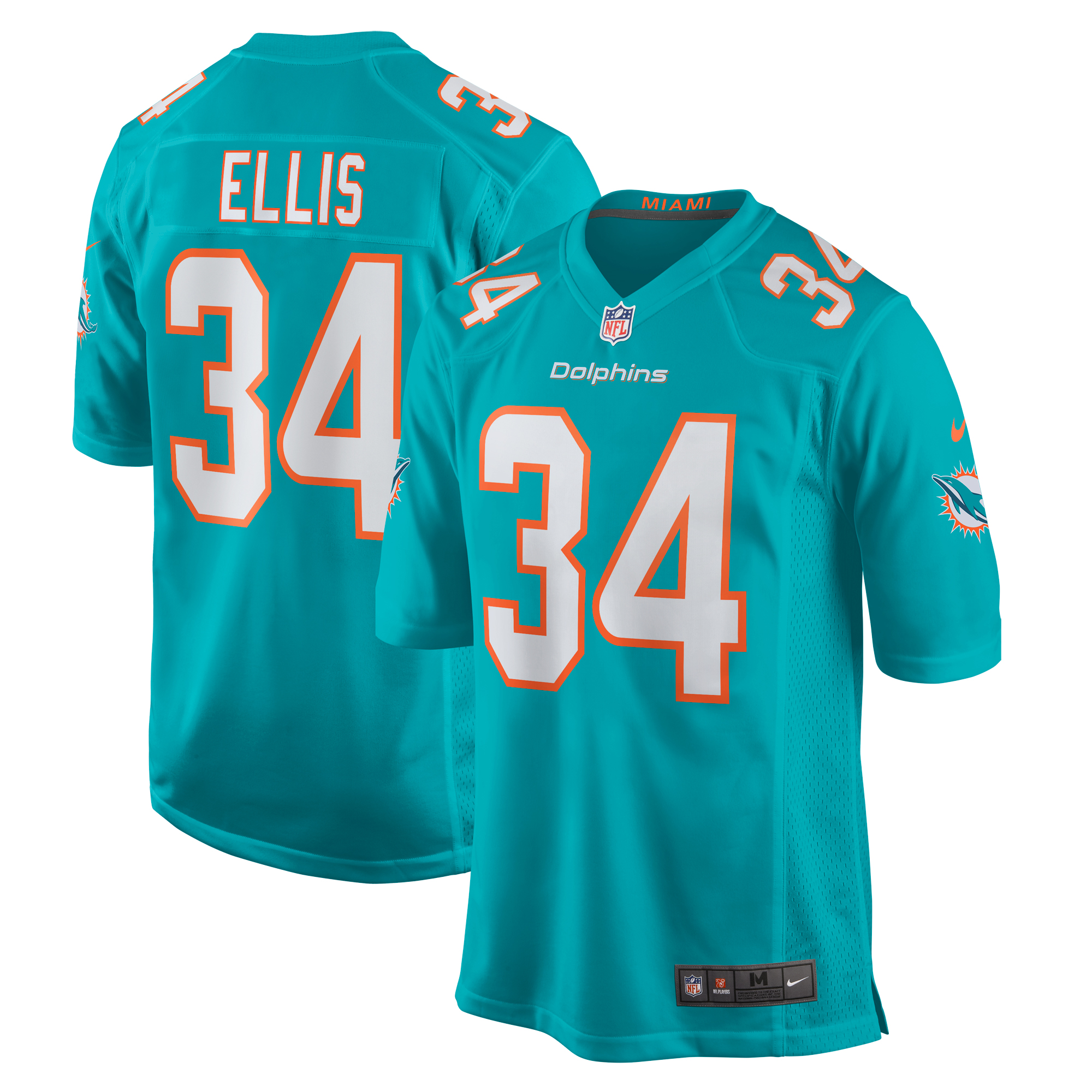 Tino Ellis Miami Dolphins Nike Home Game Player Jersey - Aqua - vstockx