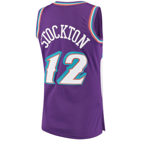Men's Mitchell & Ness John Stockton Utah Jazz Purple 1996-97 Hardwood Classics Swingman Jersey - vstockx