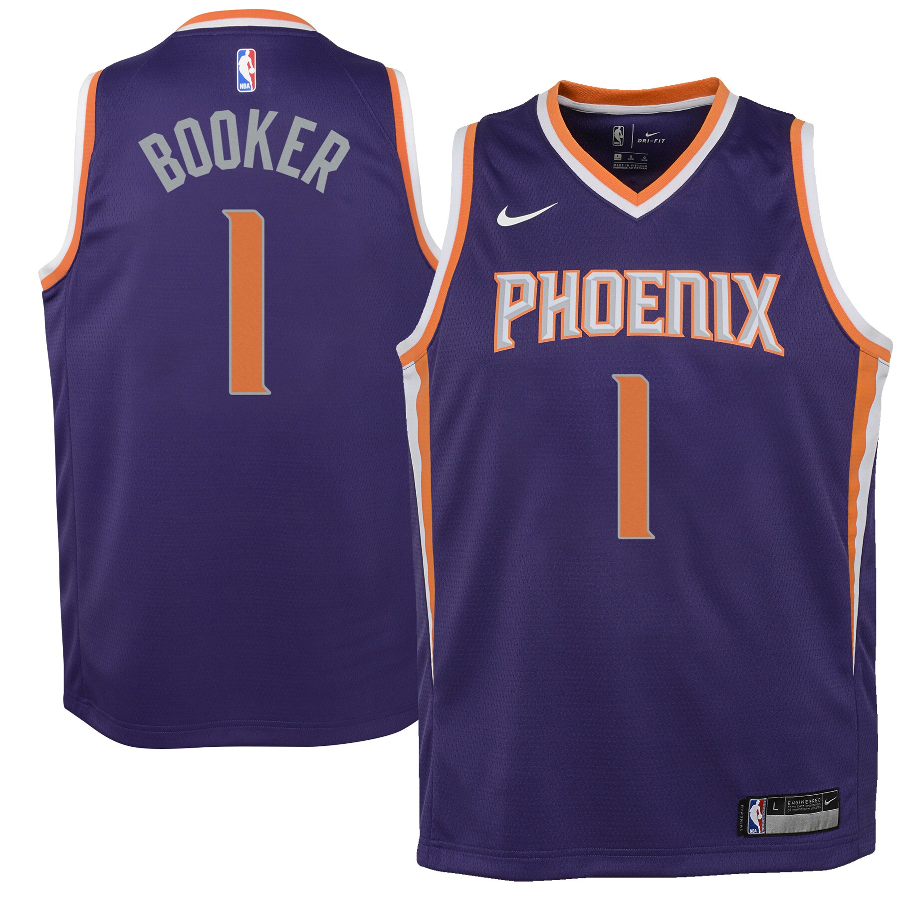 Devin Booker Phoenix Suns Nike Youth Swingman Jersey Purple - Icon Edition - vstockx