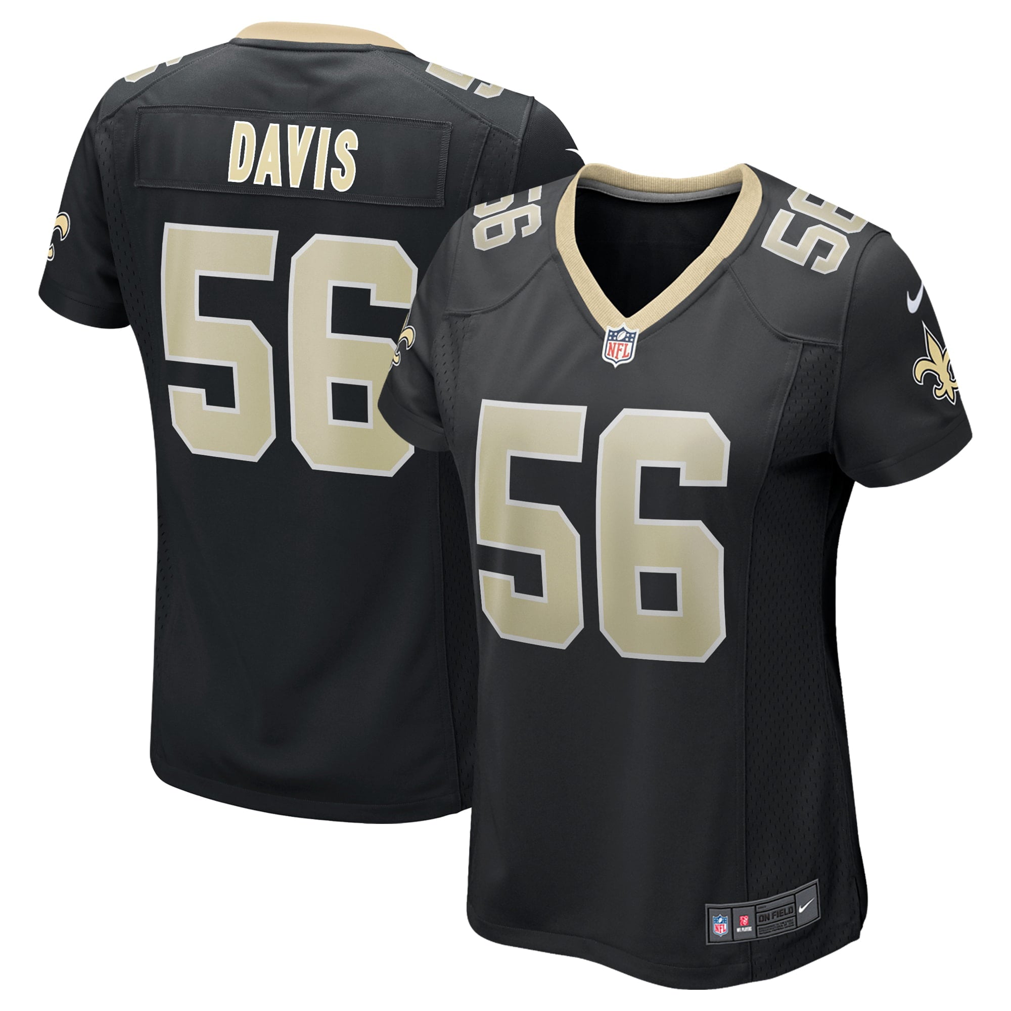 Women's Nike Demario Davis Black New Orleans Saints Game Jersey - vstockx