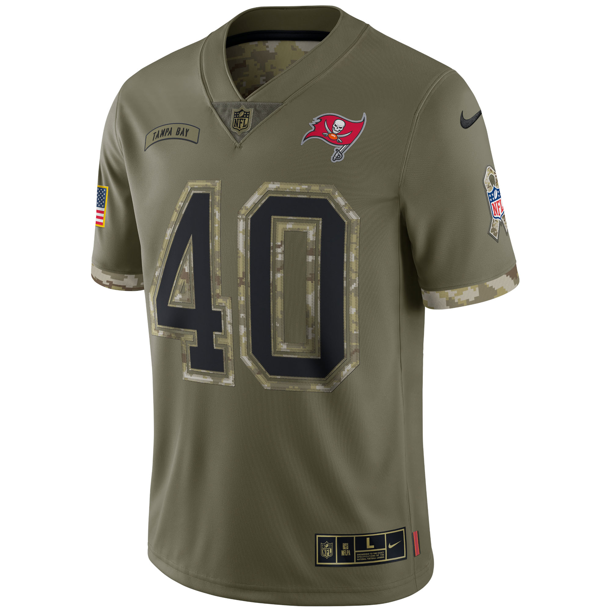 Mike Alstott Tampa Bay Buccaneers 2022 Salute To Service Retired Player Limited Jersey - Olive - vstockx