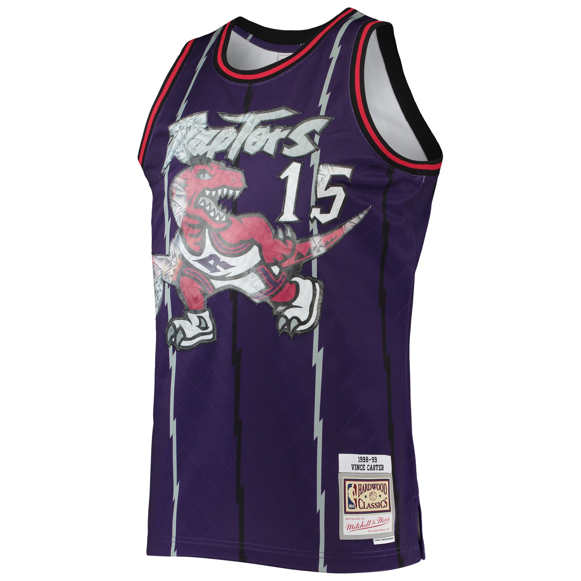 Vince Carter Toronto Raptors Mitchell & Ness 1996-97 Hardwood Classics NBA 75th Anniversary Diamond Swingman Jersey - Purple - vstockx