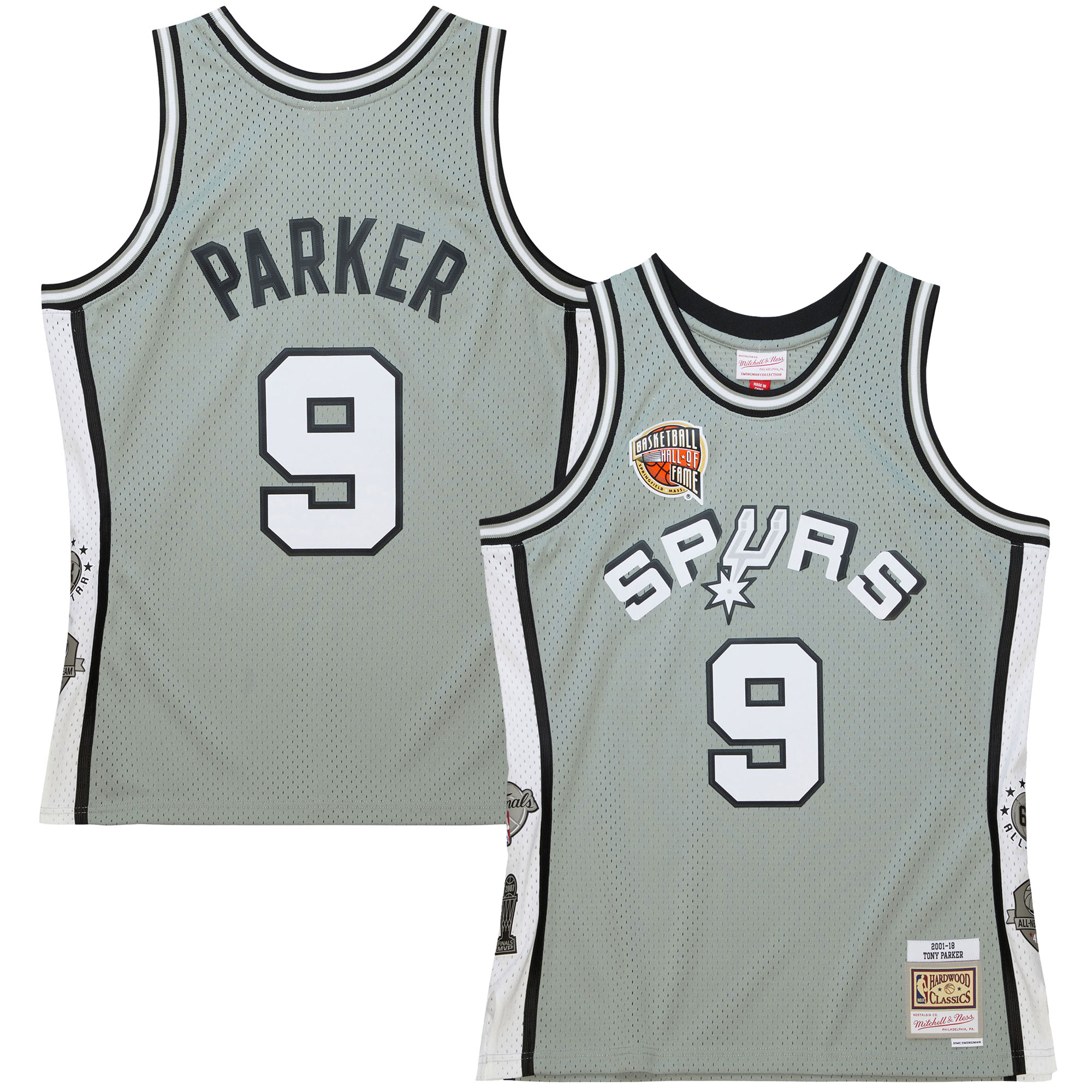 Tony Parker San Antonio Spurs Mitchell & Ness Unisex Hall of Fame Class of 2023 Throwback Swingman Jersey - Gray - vstockx