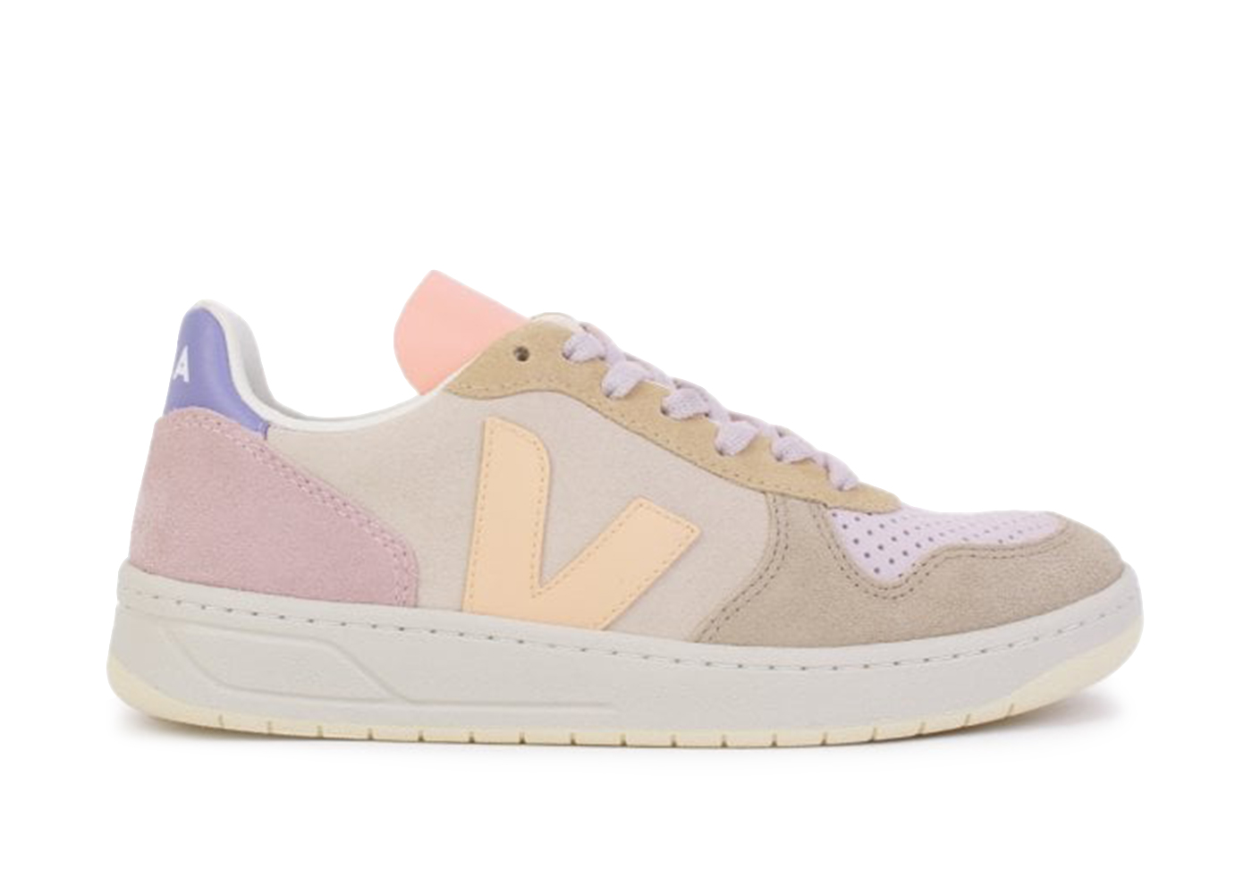 Veja V-10 Suede Multico Peach (Women's) - vstockx