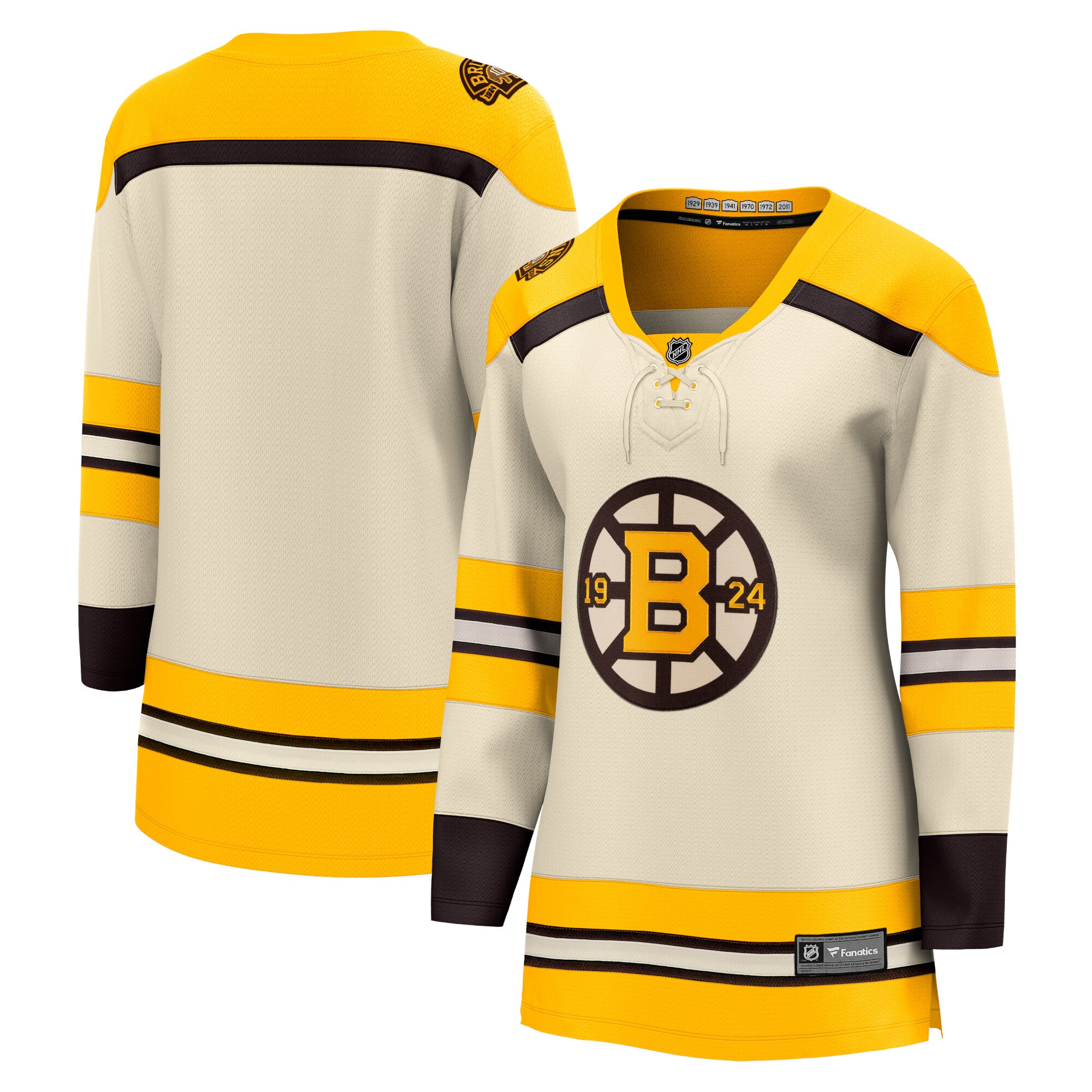 Boston Bruins Fanatics Branded Women's 100th Anniversary Premier Breakaway Jersey - Cream - vstockx