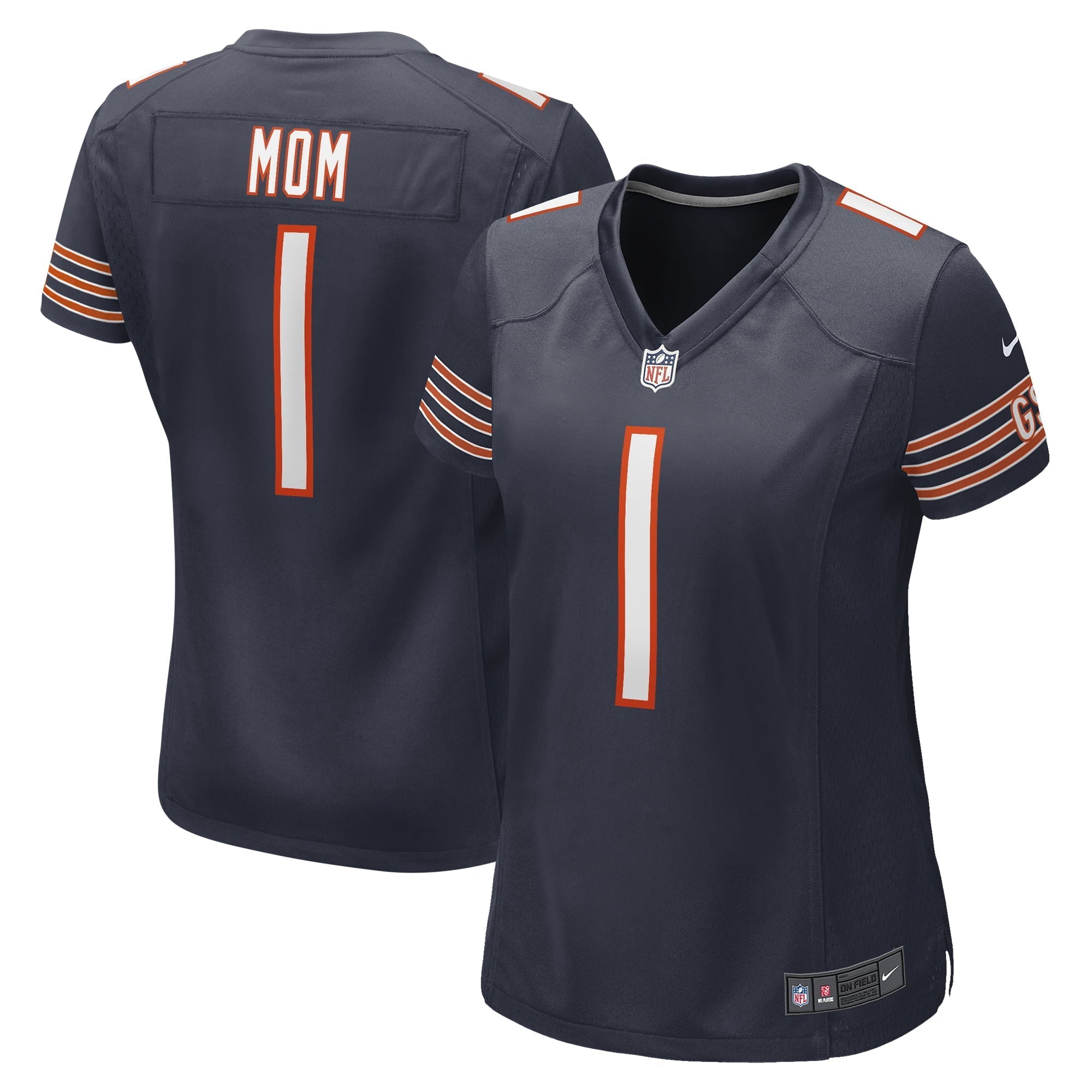 Women's Nike Number 1 Mom Navy Chicago Bears Game Jersey - vstockx