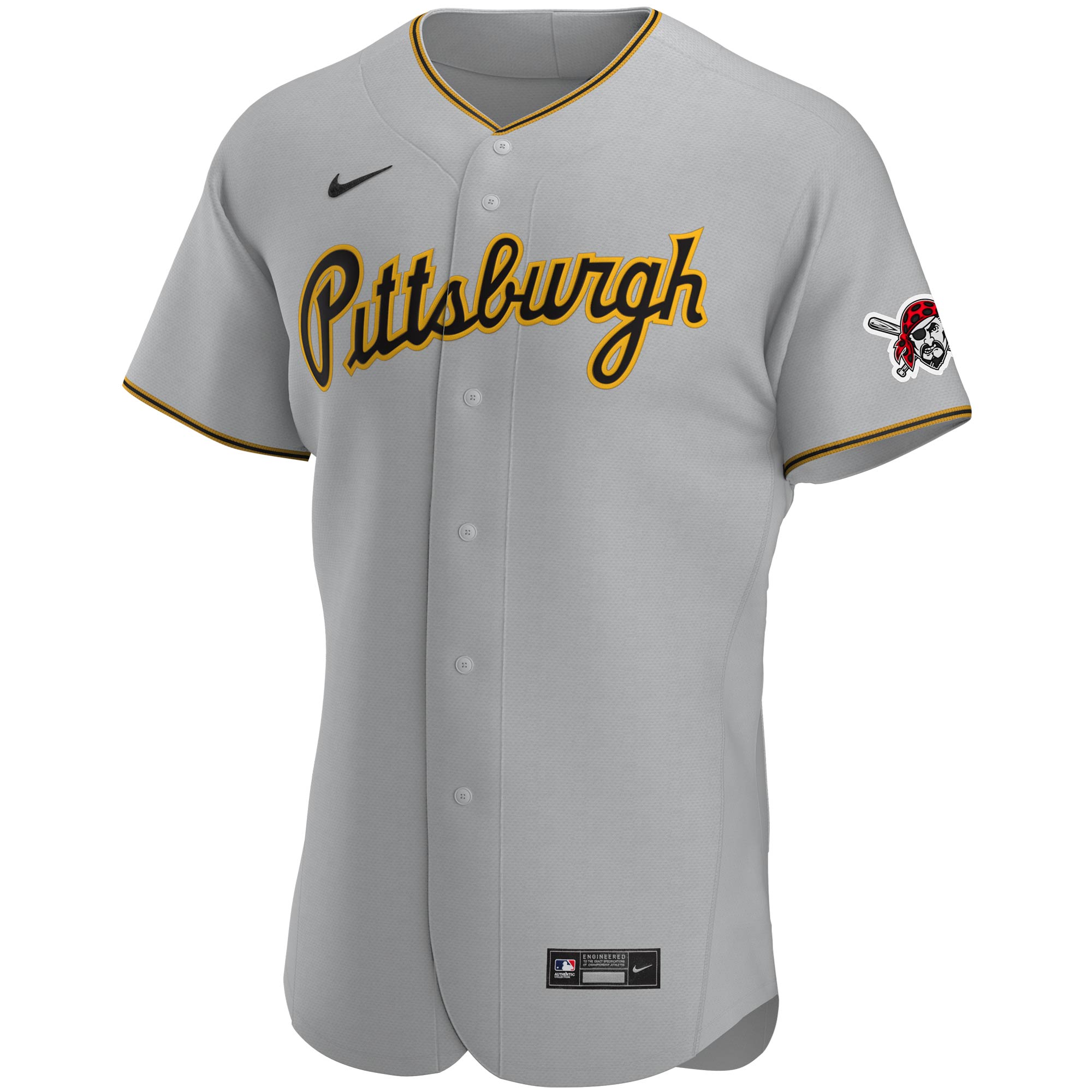 Pittsburgh Pirates Nike Road Authentic Team Jersey - Gray - vstockx