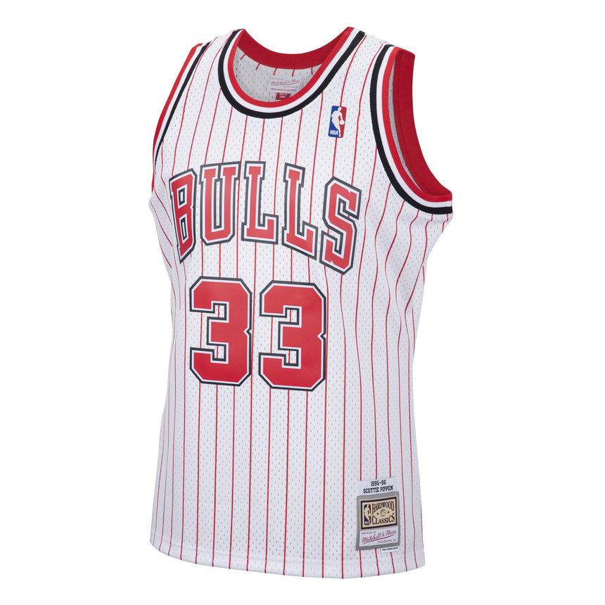 Men's Scottie Pippen Chicago Bulls Mitchell & Ness 1995-96 Hardwood Classics Reload Swingman Jersey - White - vstockx