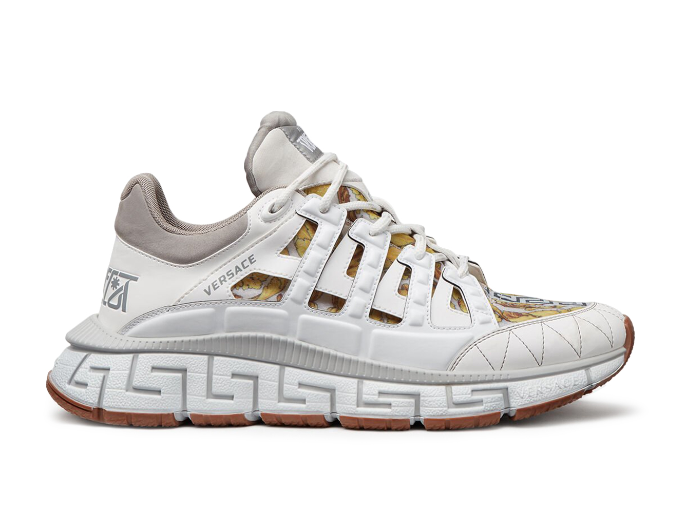 Versace Trigreca White Grey Barocco Print - vstockx