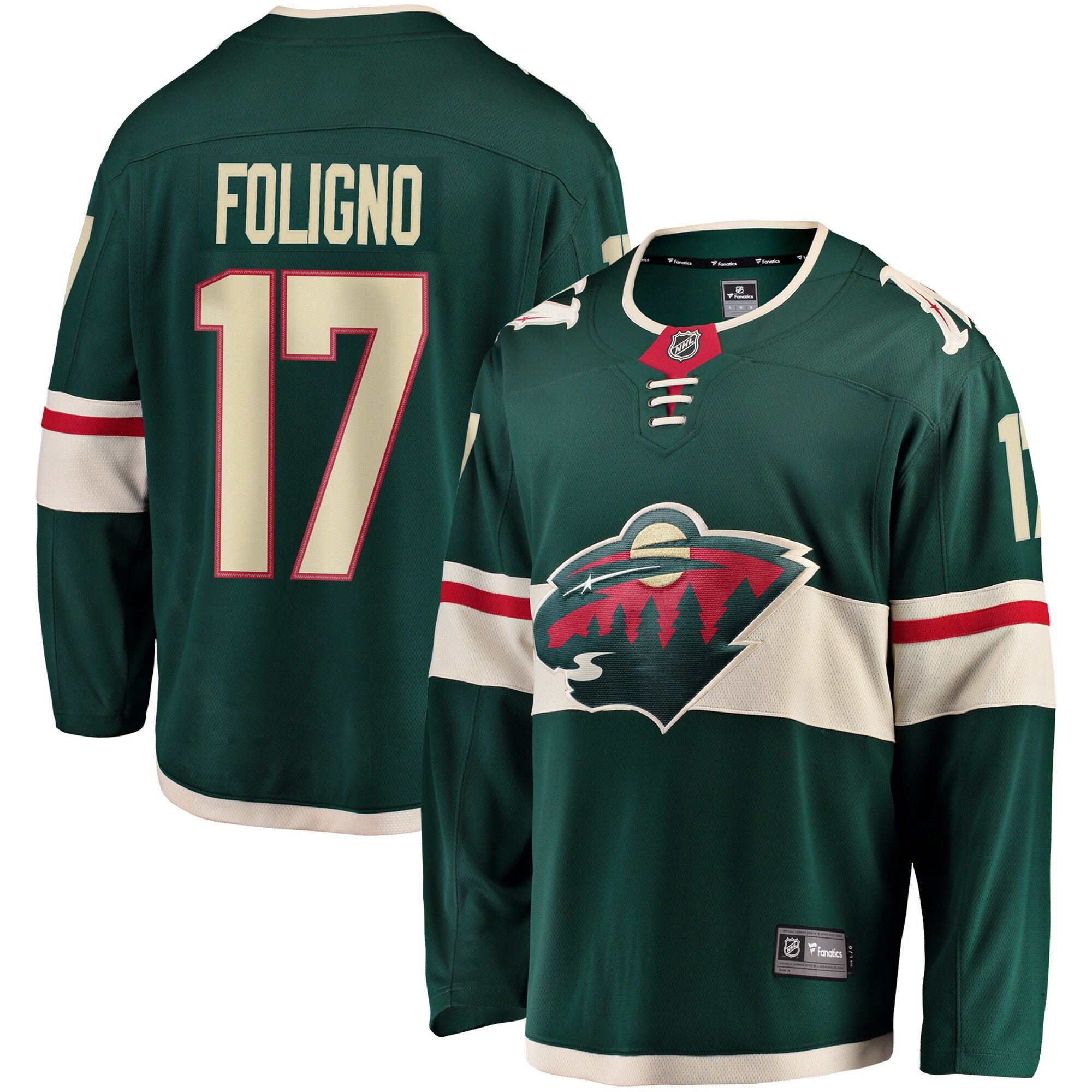 Marcus Foligno Minnesota Wild Fanatics Branded Breakaway Jersey - Green - vstockx