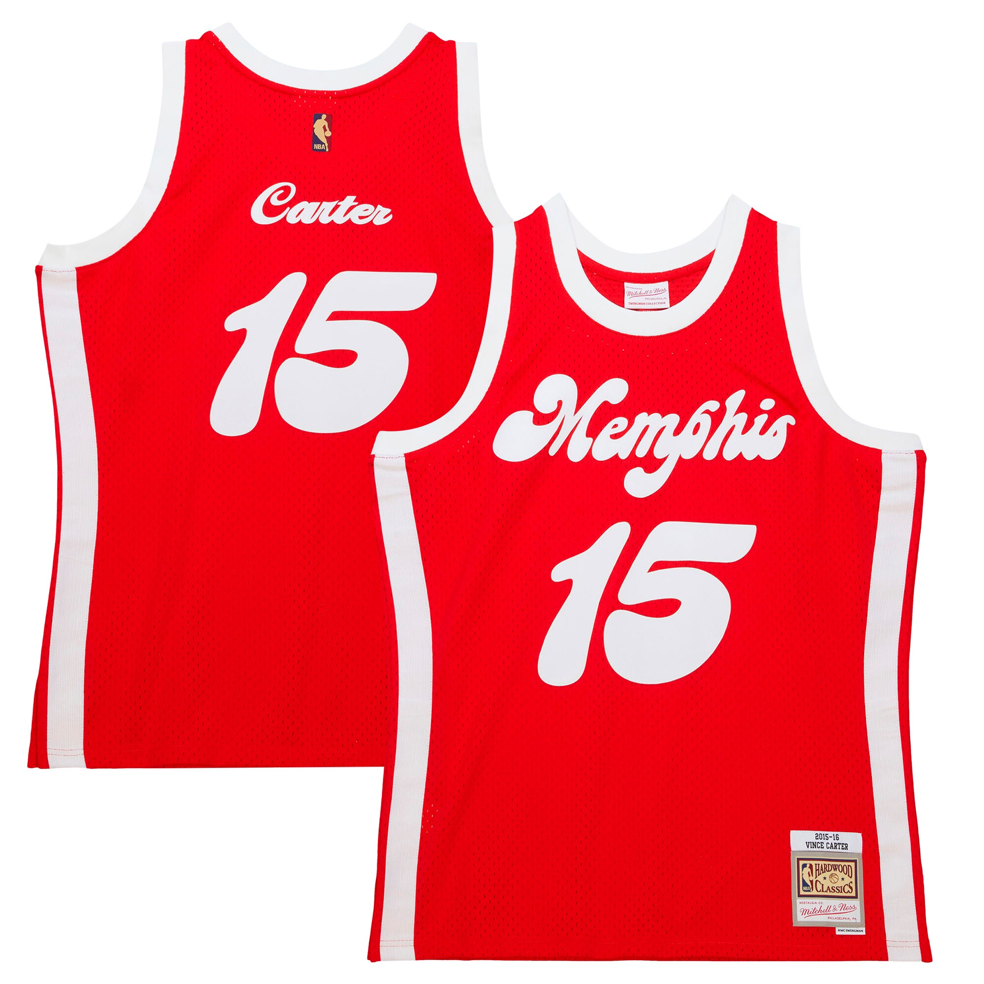 Vince Carter Memphis Grizzlies Mitchell & Ness Hardwood Classics Swingman Jersey - Red - vstockx