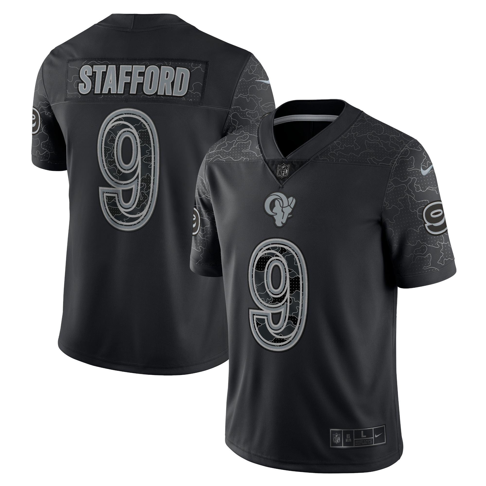 Matthew Stafford Los Angeles Rams Nike RFLCTV Limited Jersey - Black - vstockx