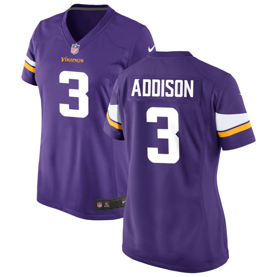 Women's Minnesota Vikings Jordan Addison Game Jersey - Purple - vstockx