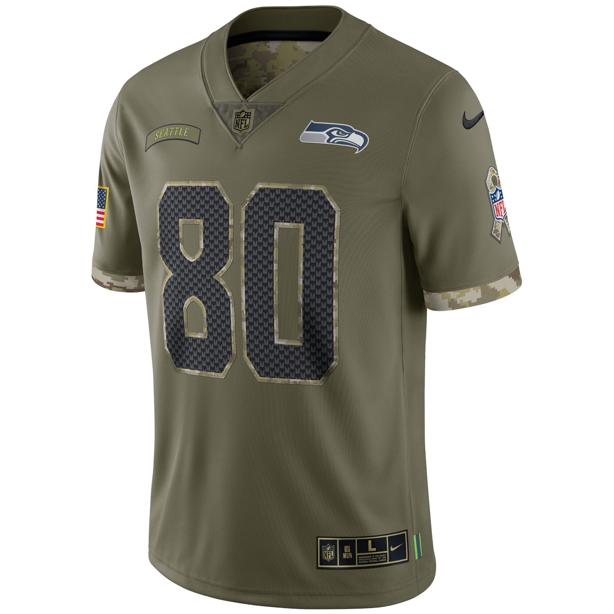 Men's Nike Steve Largent Olive Seattle Seahawks 2022 Salute To Service Retired Player Limited Jersey - vstockx
