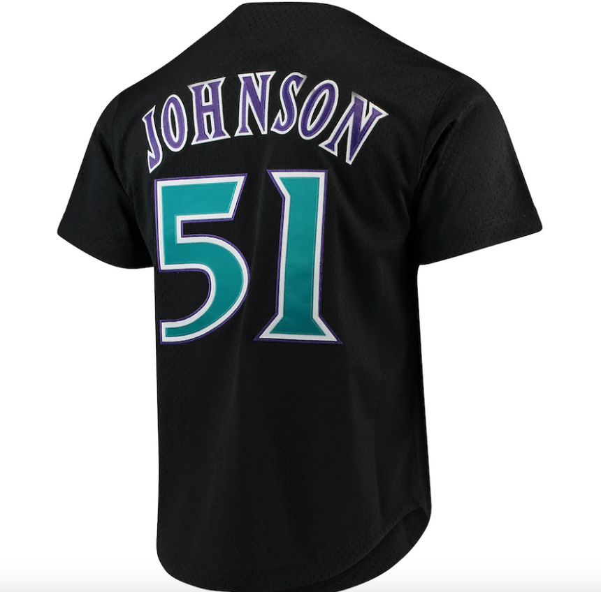 Men's Arizona Diamondbacks Randy Johnson Mitchell & Ness Black Cooperstown Collection Batting Practice Jersey - vstockx