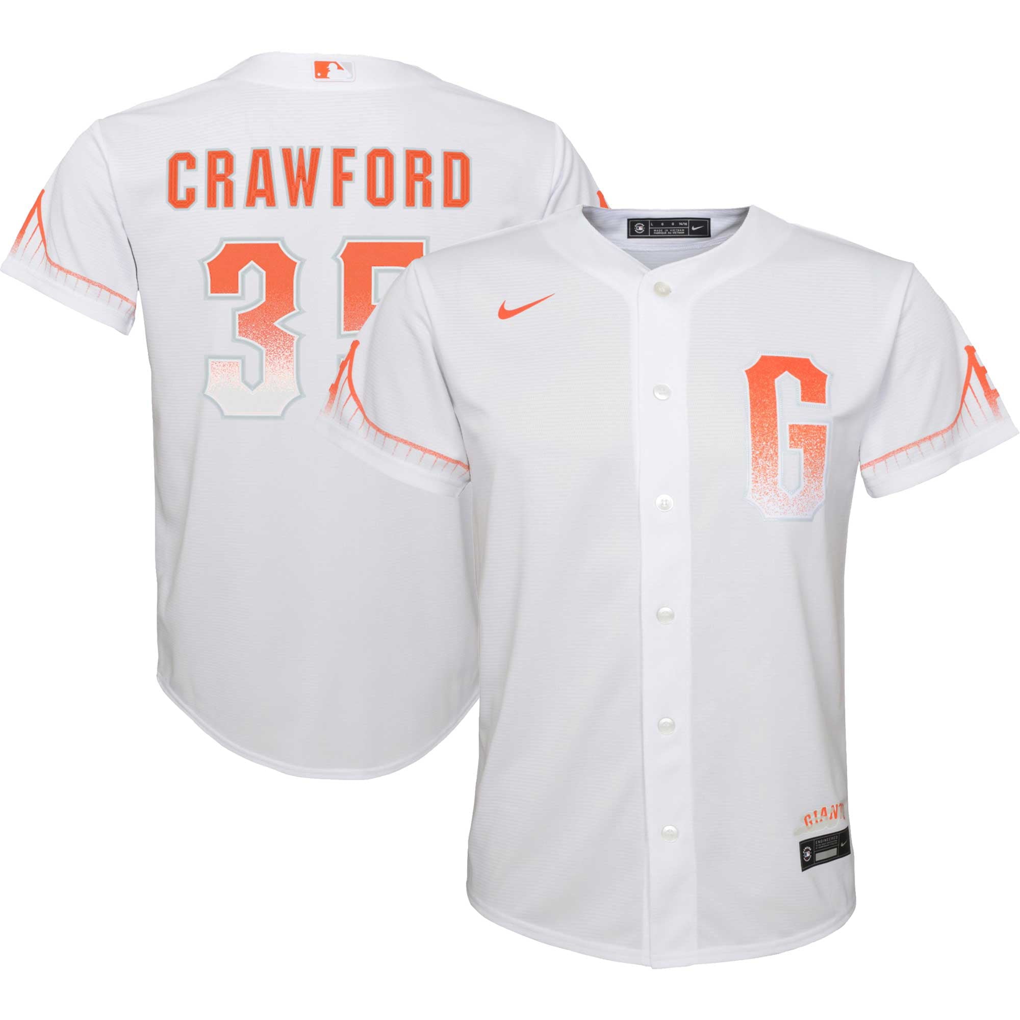 Toddler Nike Brandon Crawford White San Francisco Giants City Connect Replica Player Jersey - vstockx