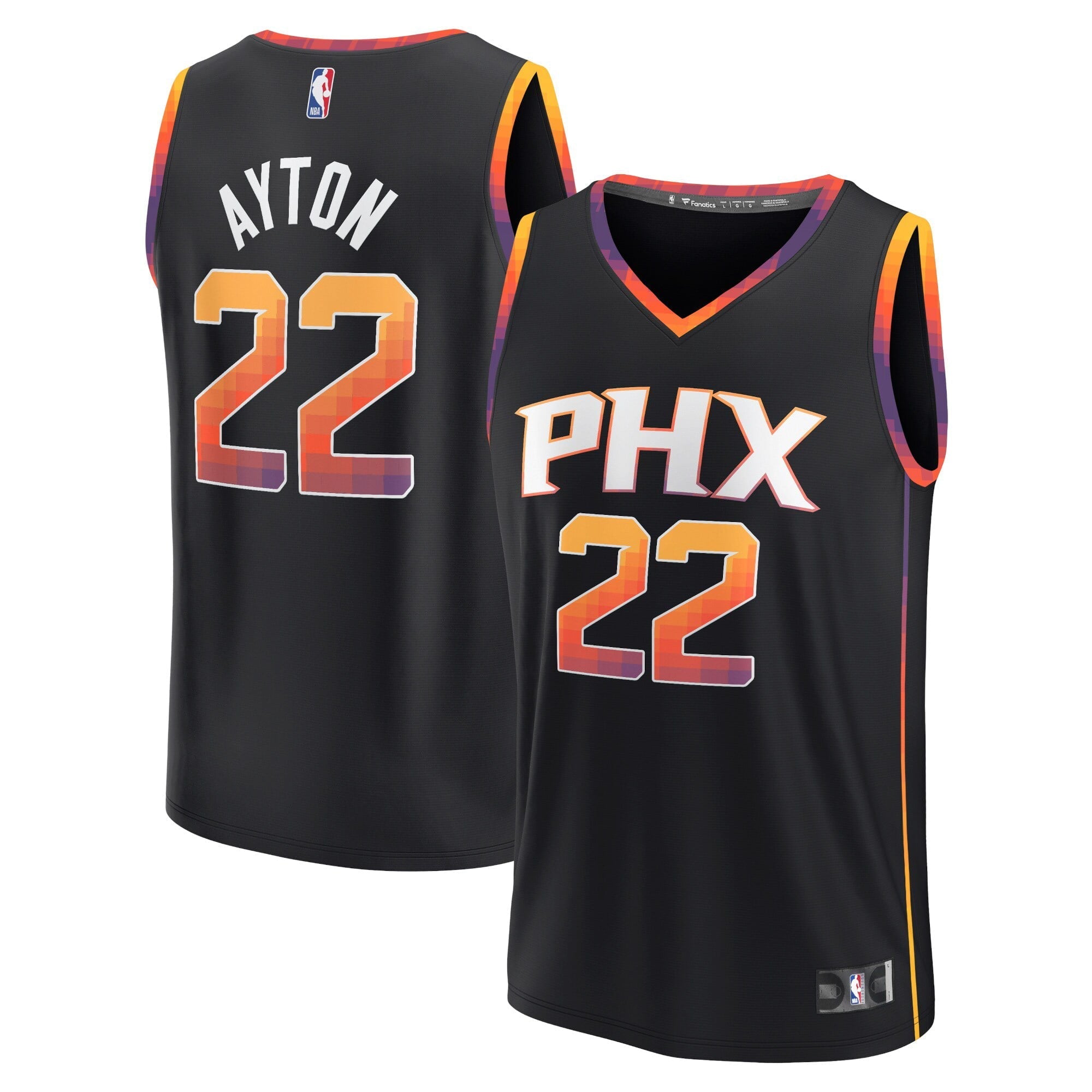 Men's Fanatics Branded Deandre Ayton Black Phoenix Suns Fast Break Replica Player Jersey - Statement Edition - vstockx