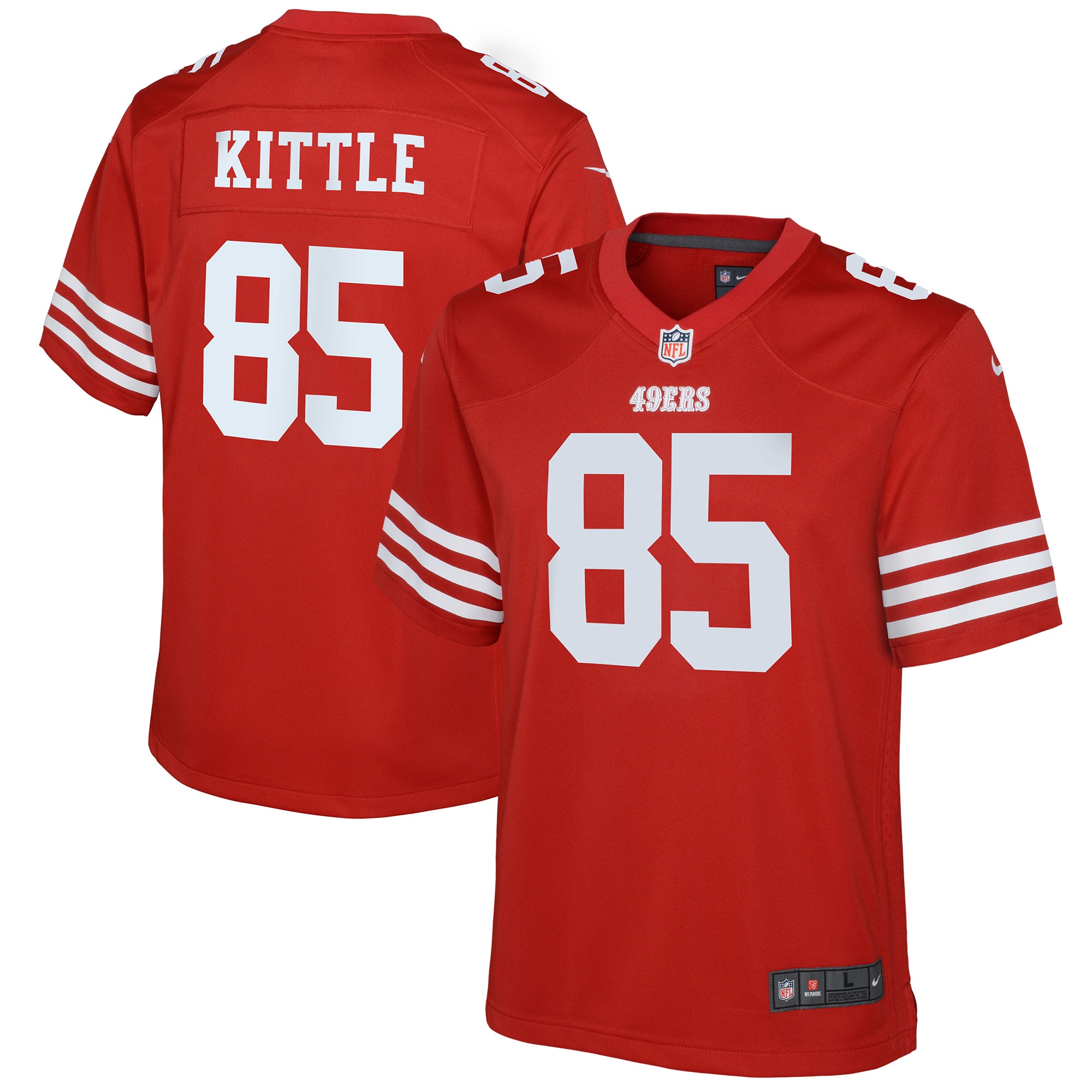 George Kittle San Francisco 49ers Nike Youth Game Jersey - Scarlet - vstockx