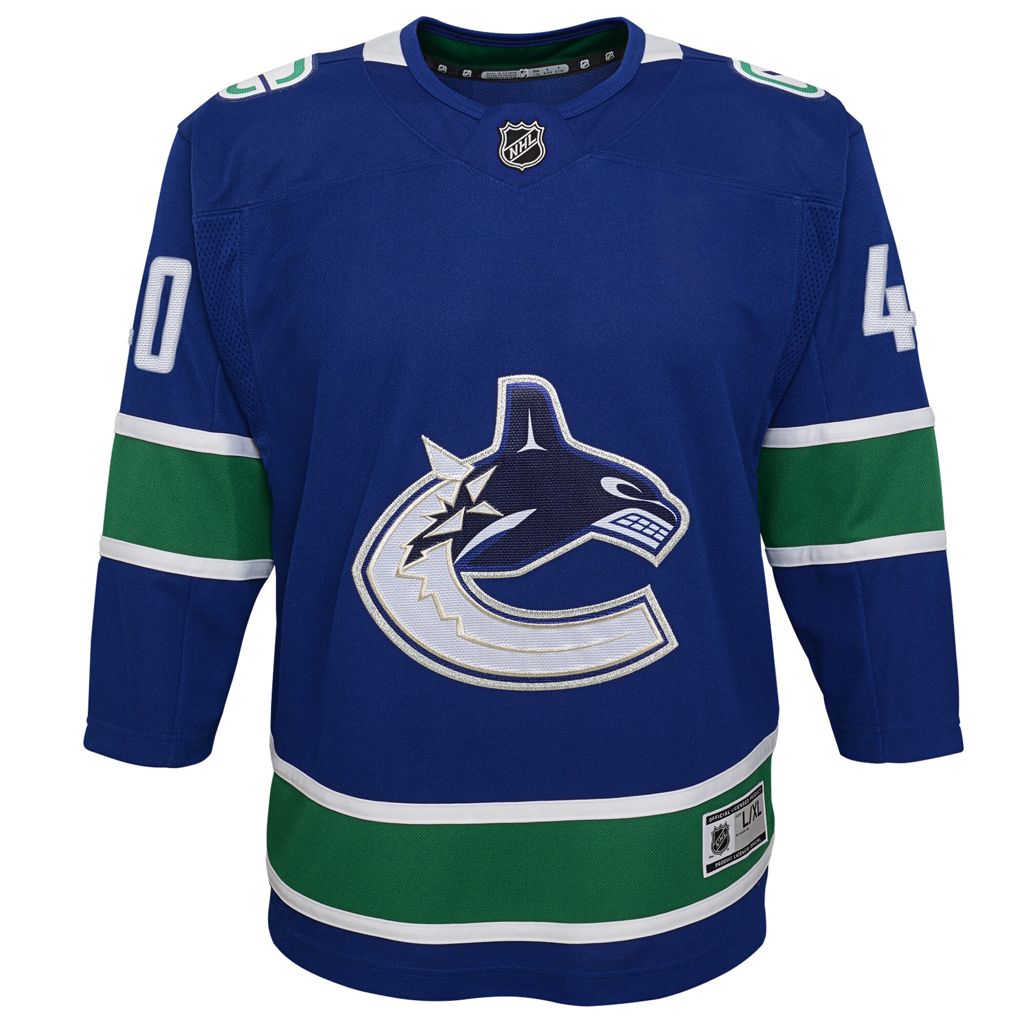 Elias Pettersson Vancouver Canucks Youth 2019/20 Home Premier Player Jersey - Royal - vstockx