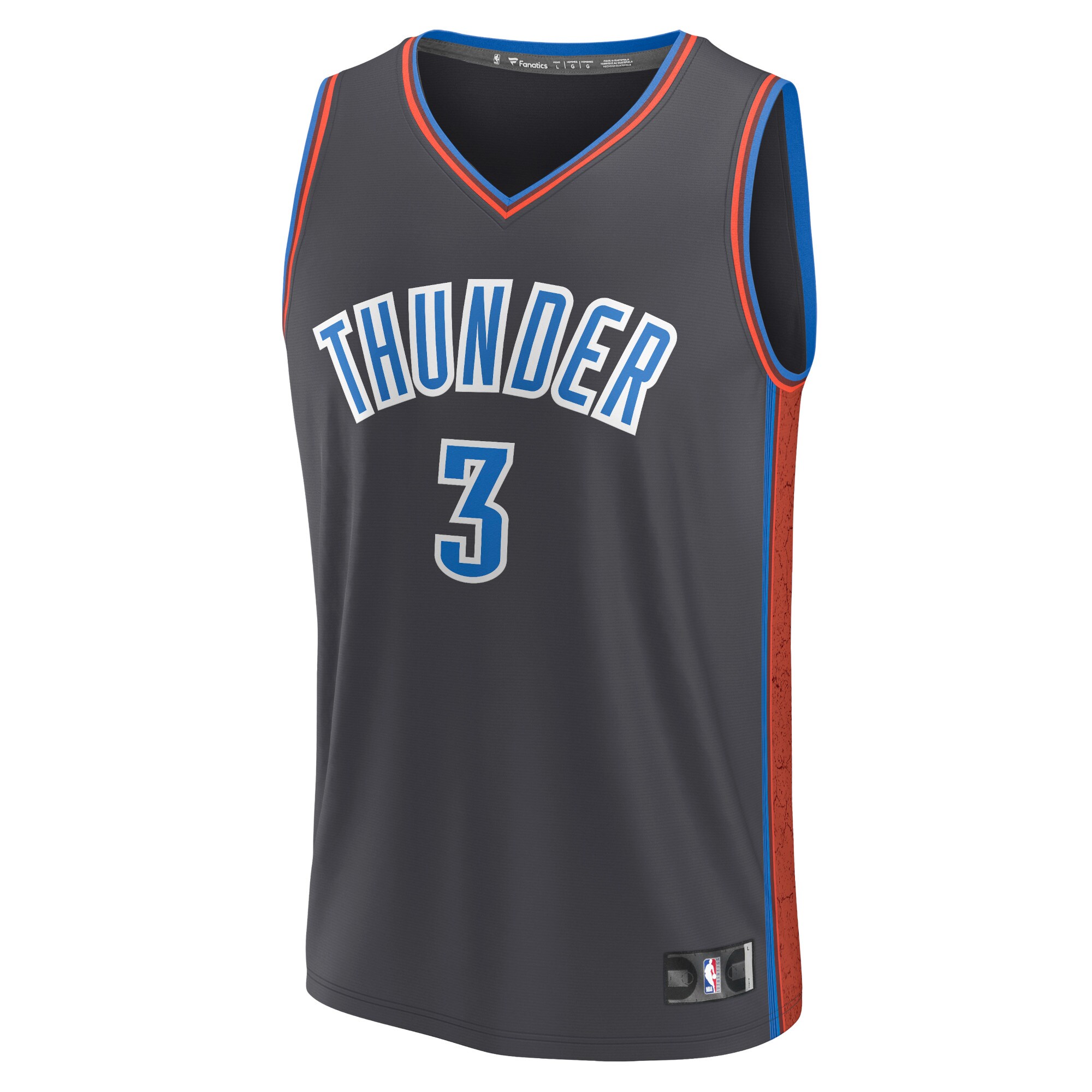 Josh Giddey Oklahoma City Thunder Fanatics Branded 2022/23 Fastbreak Jersey - City Edition - Anthracite - vstockx