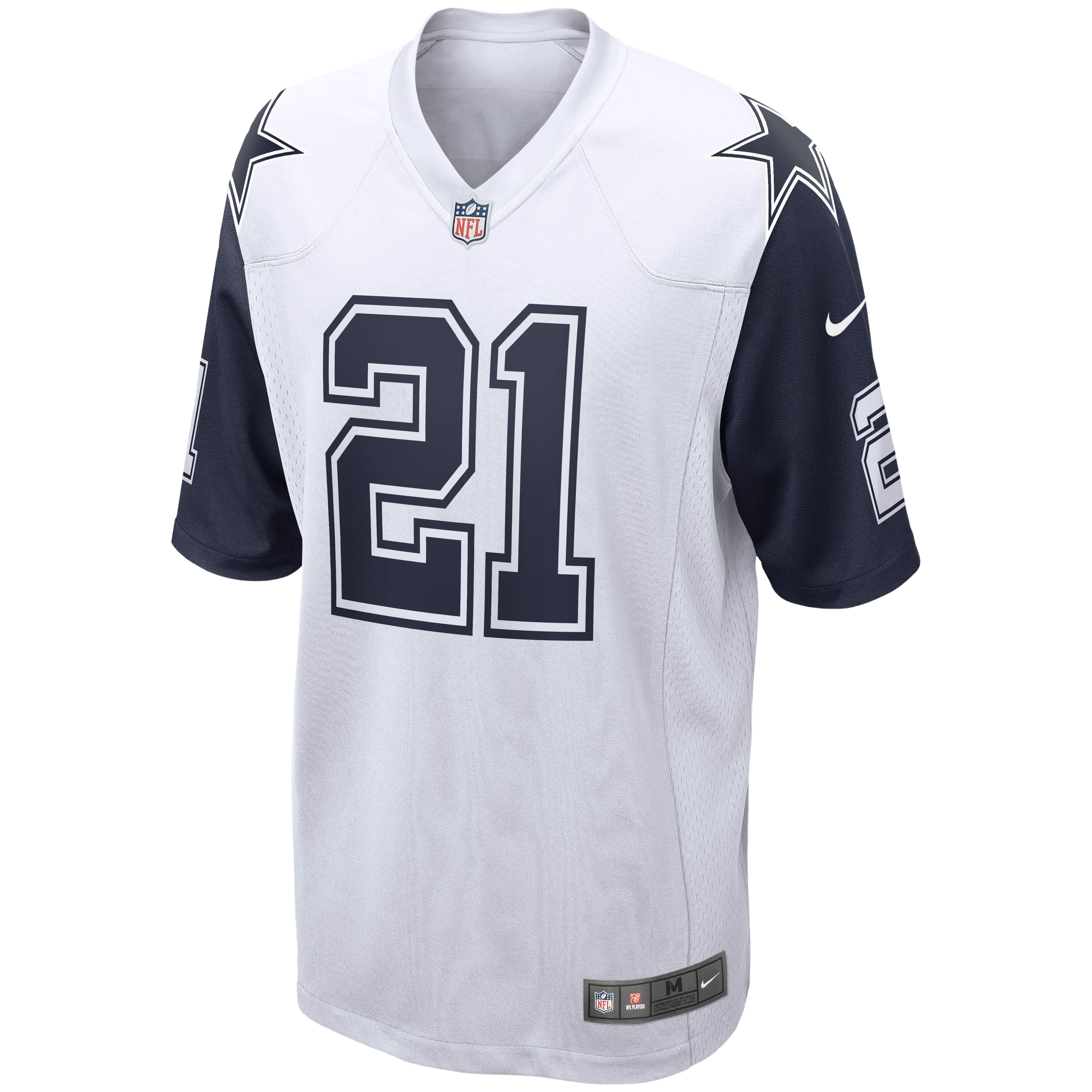 Men's Nike Ezekiel Elliott White Dallas Cowboys Alternate Game Jersey - vstockx