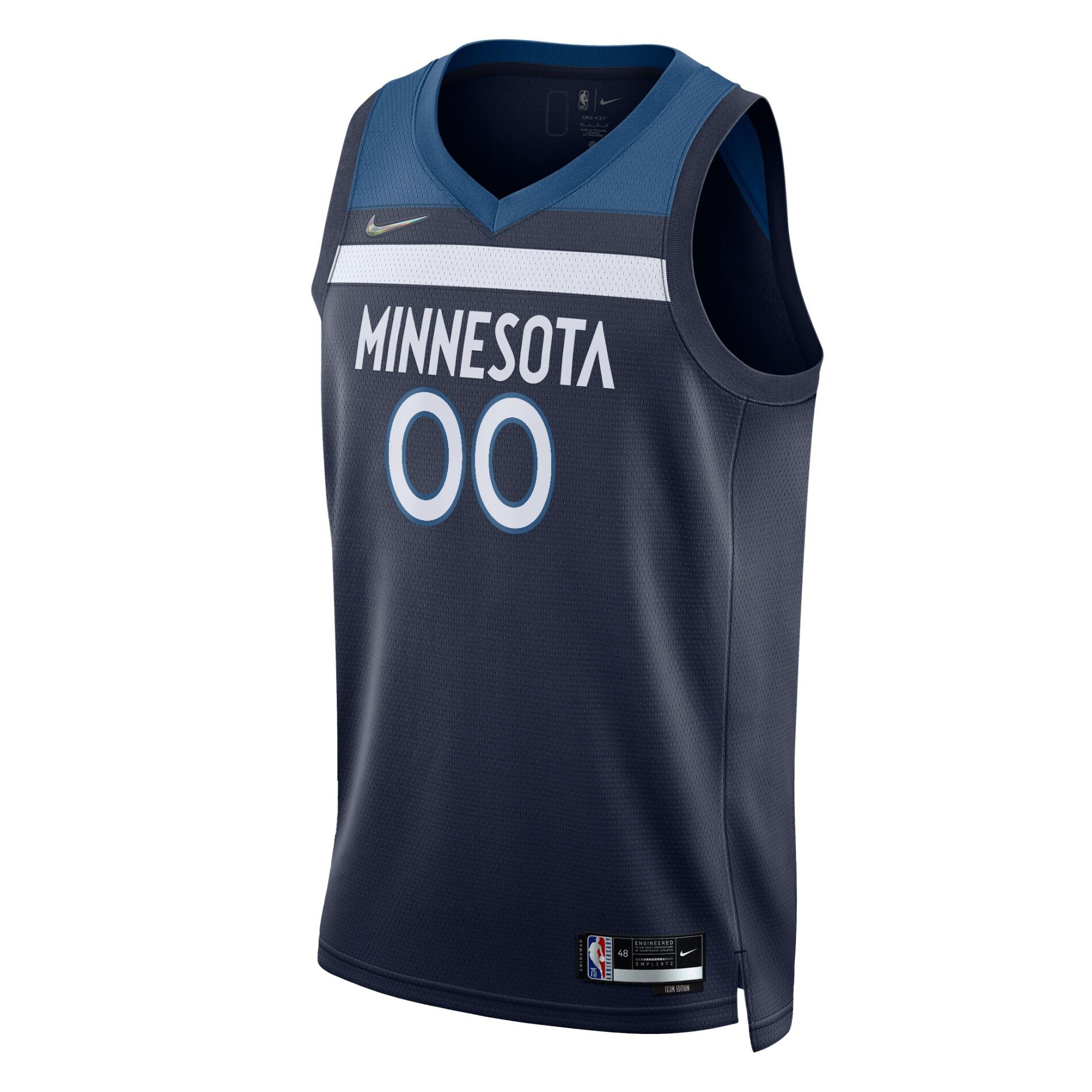 Minnesota Timberwolves Nike 2021/22 Diamond Swingman Custom Jersey - Icon Edition - Navy - vstockx