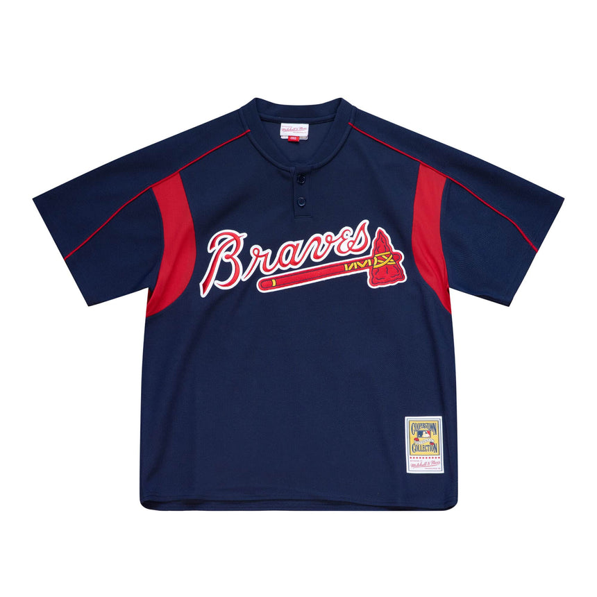 Men's Atlanta Braves Chipper Jones 2003 Mitchell & Ness Navy Cooperstown Batting Practice Jersey - vstockx