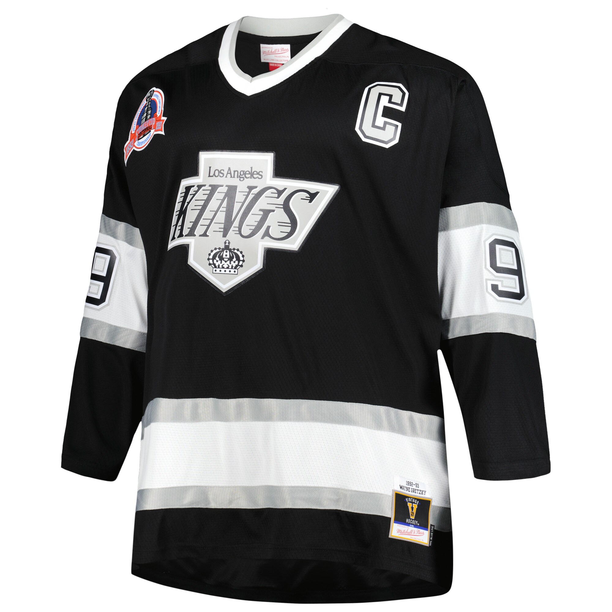 Wayne Gretzky Los Angeles Kings Mitchell & Ness Big & Tall 1992/93 Blue Line Player Jersey - Black - vstockx