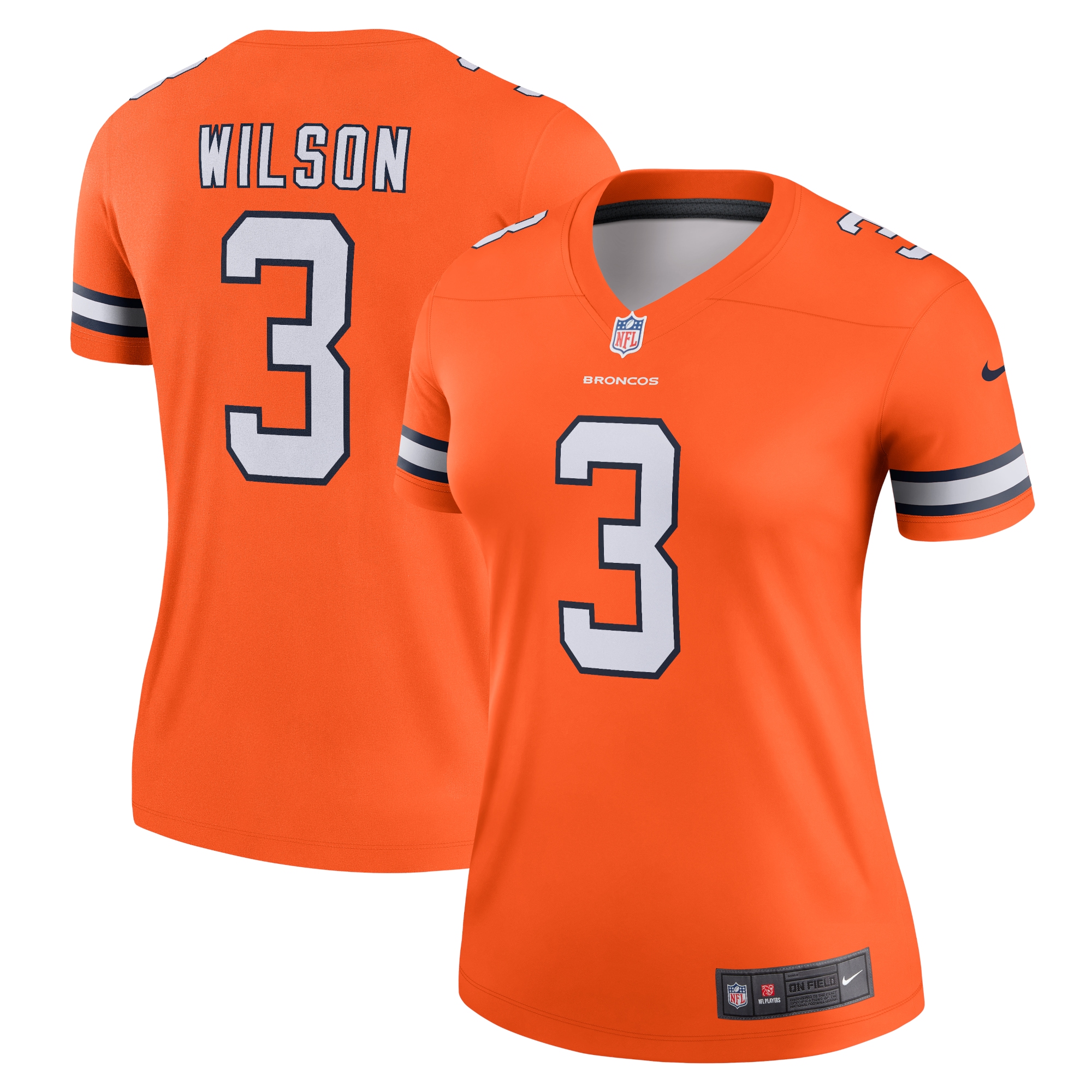 Russell Wilson Denver Broncos Nike Women's Team Alternate Legend Jersey - Orange - vstockx
